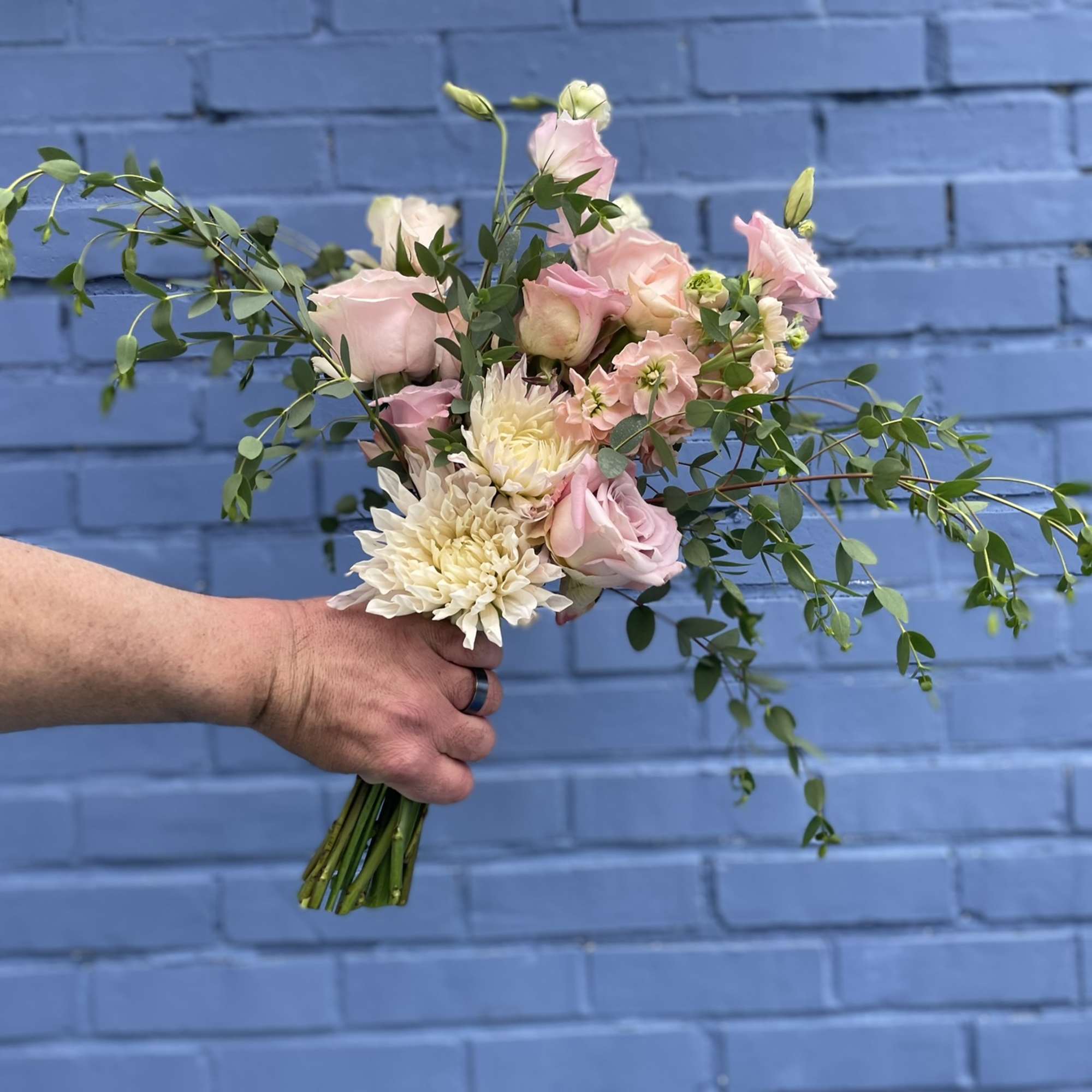 This classic bouquet of soft pinks and whites is perfect for anyone