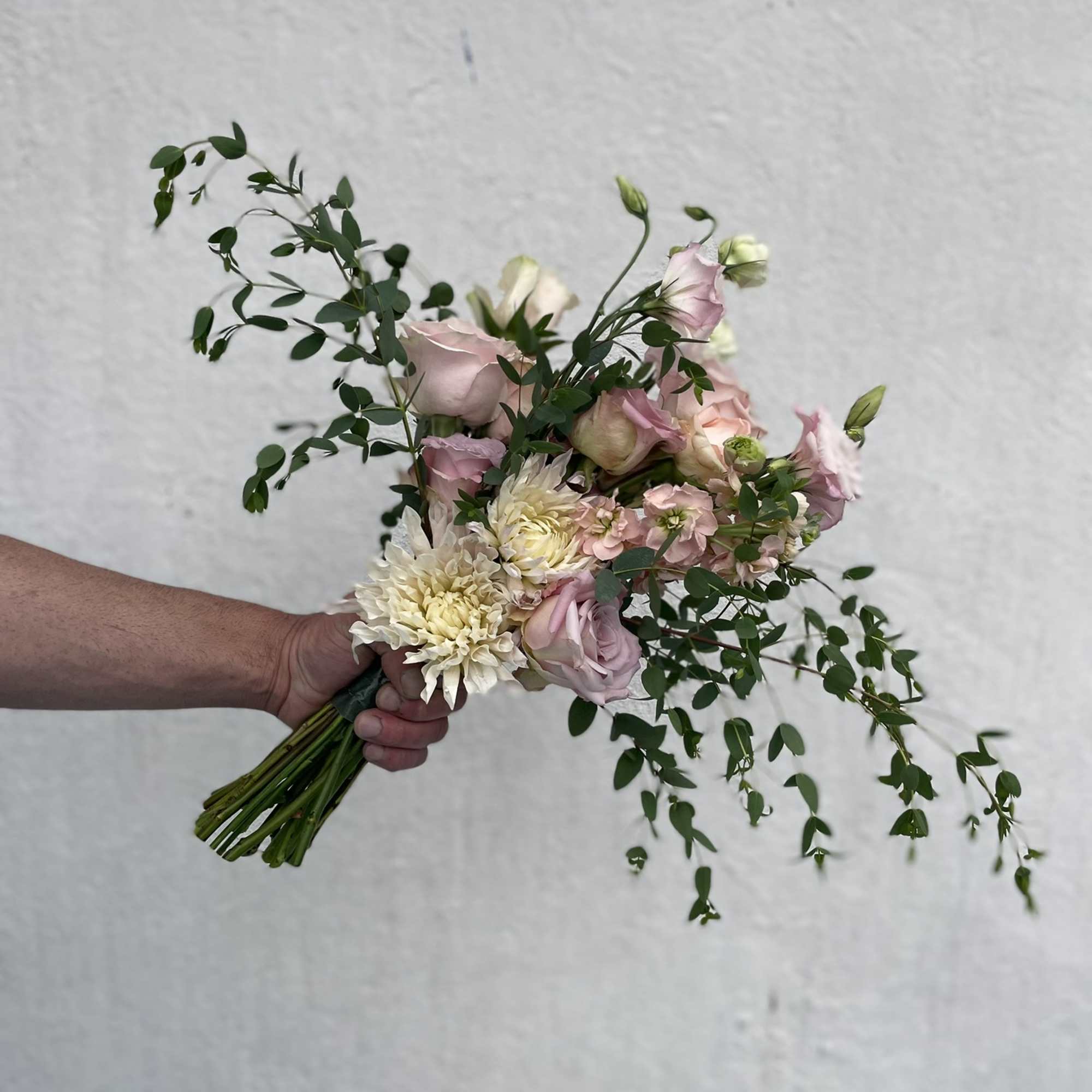 This classic bouquet of soft pinks and whites is perfect for anyone