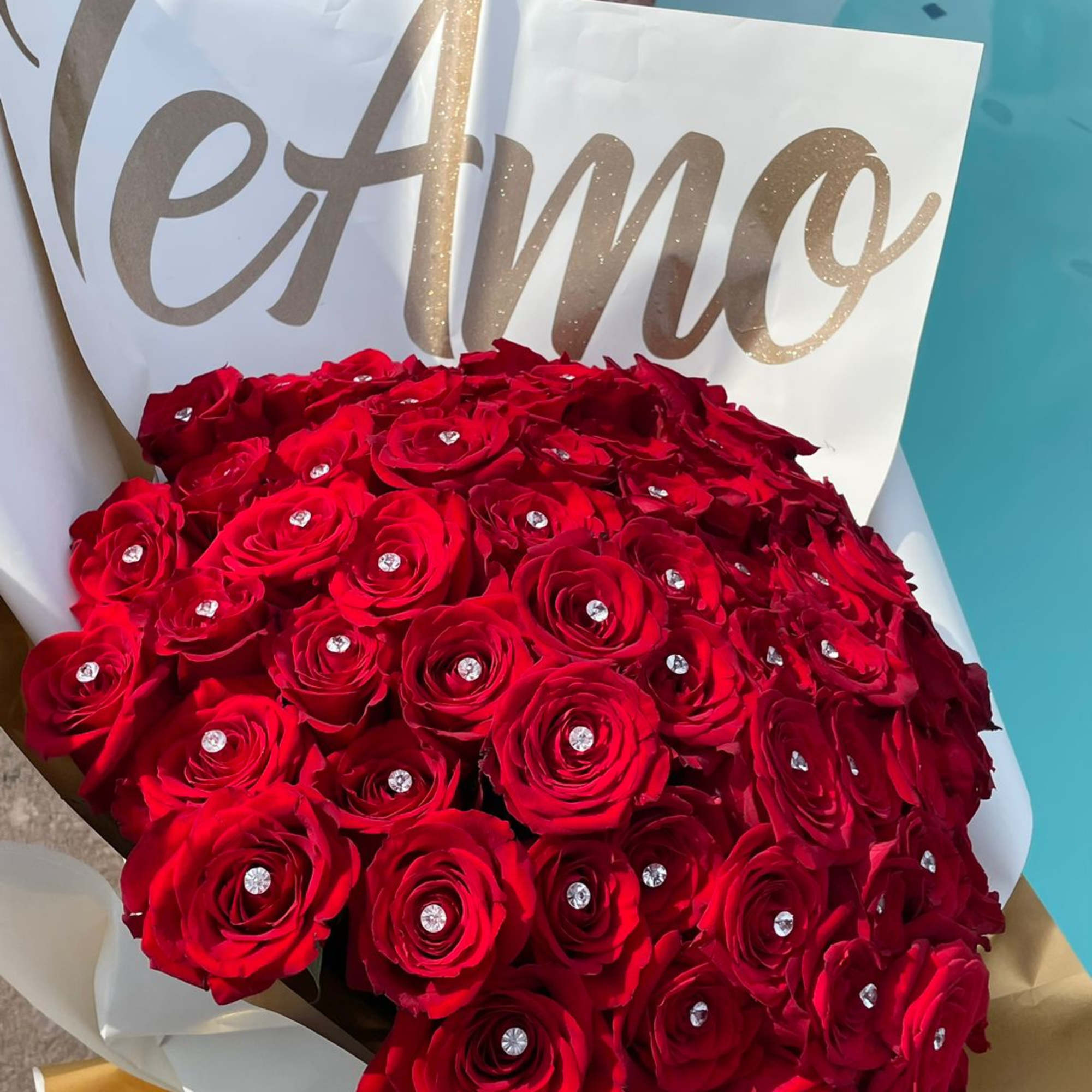 Hand tied bouquet of red premium roses. Add ons are available 
Starting