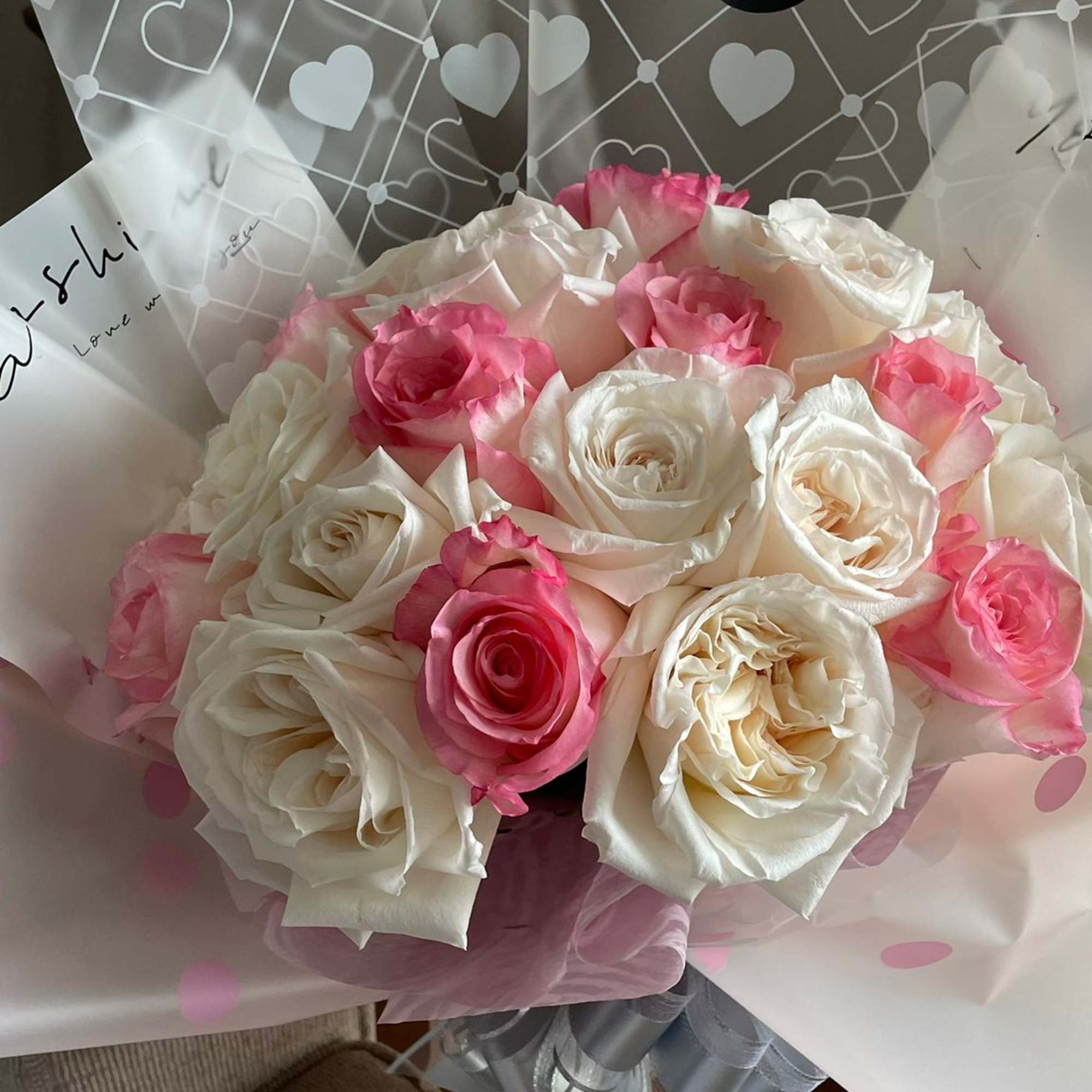 Romantic and glamorous and tied bouquet.