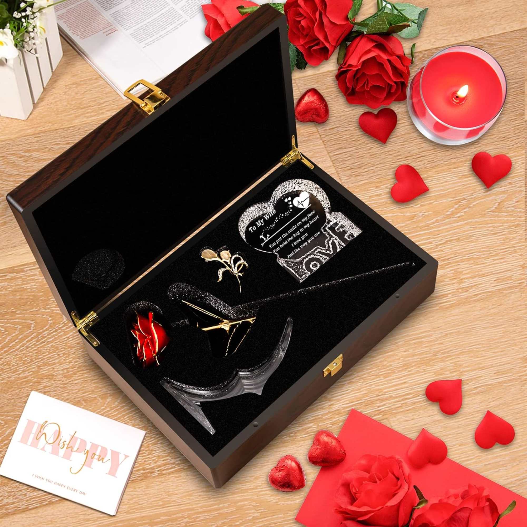 About this item
Wood
Best Gift Set For Your love - This valentines gift