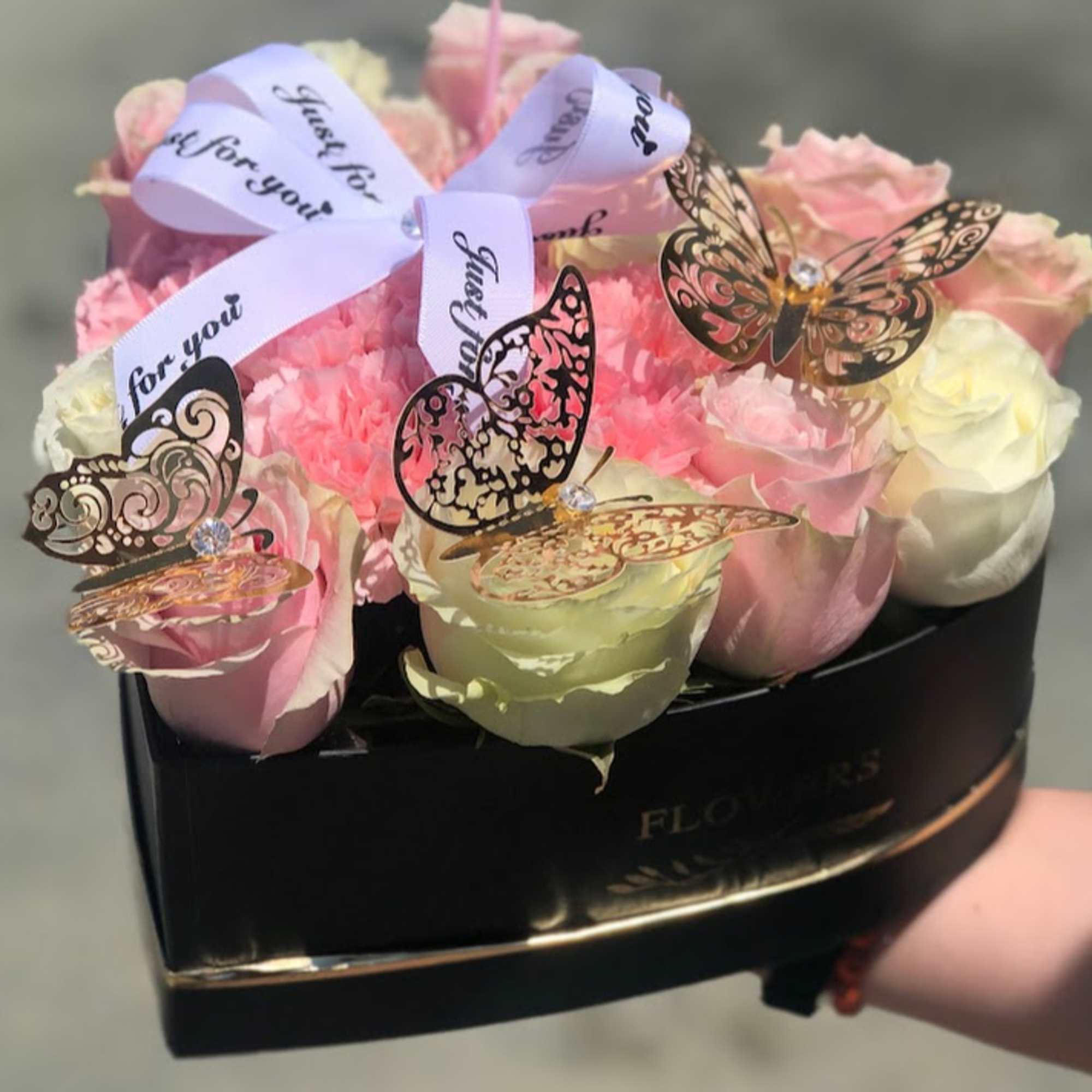 BLACK HEART  BOX JUST FOR MOM