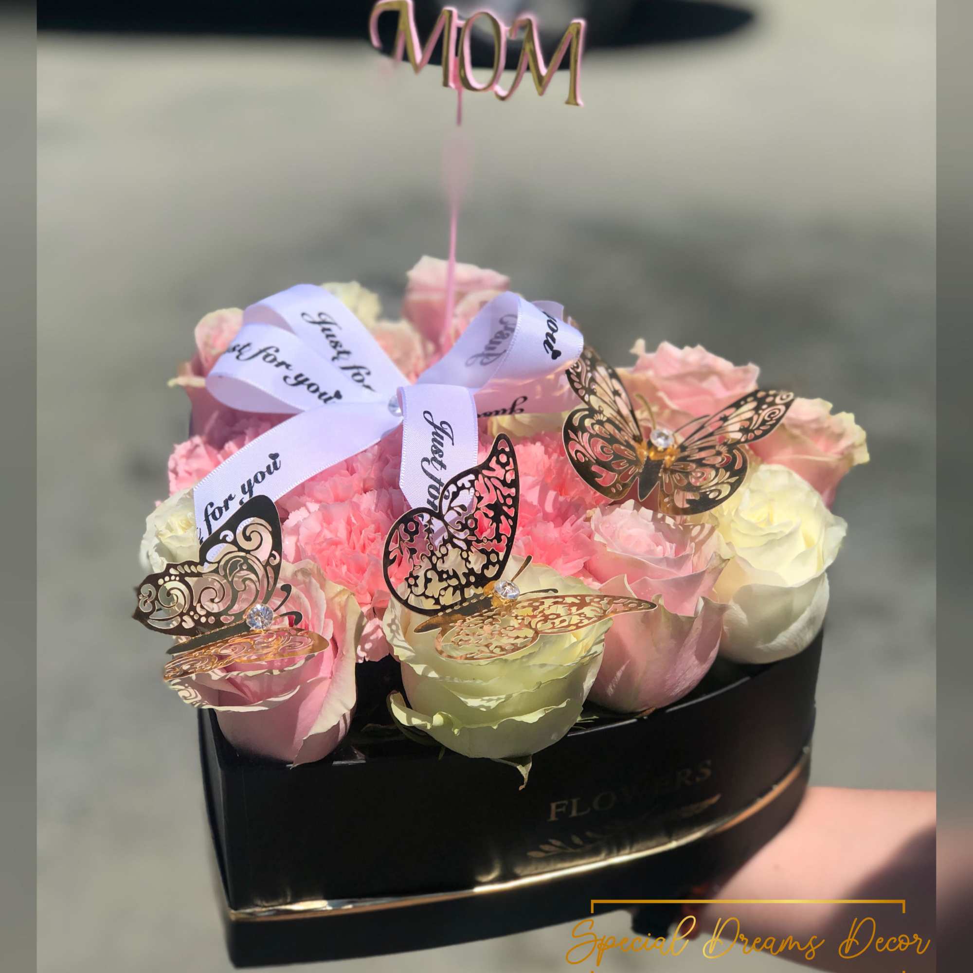 BLACK HEART  BOX JUST FOR MOM