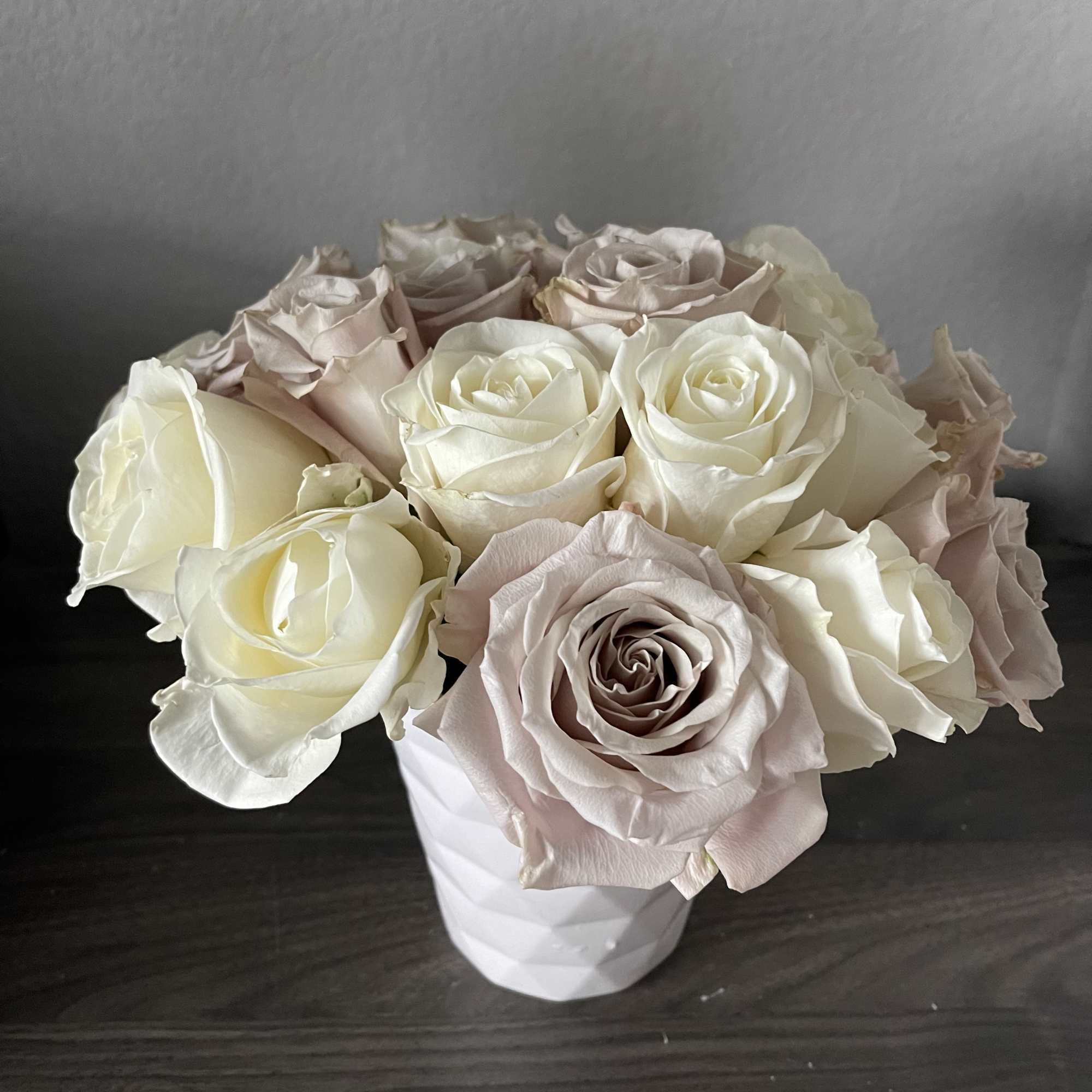 20-22 light color roses. White, off white or light pink will be