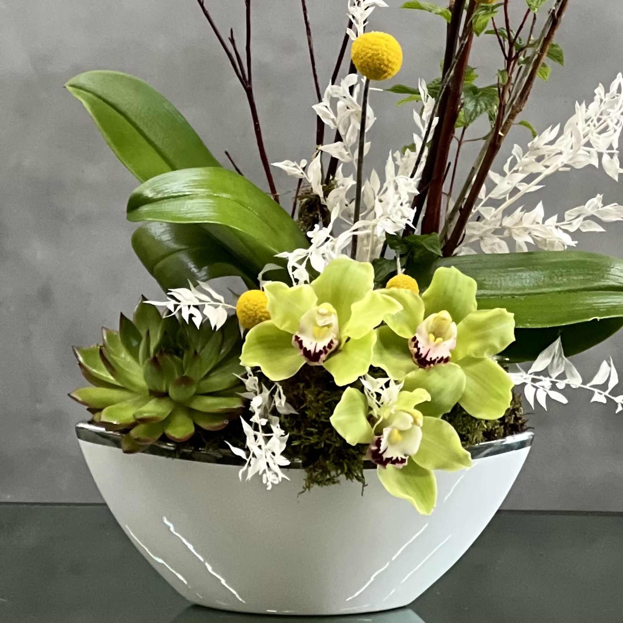 Lovely, graceful, and exotic. Our Lemonade Orchids with long, delicate stems that