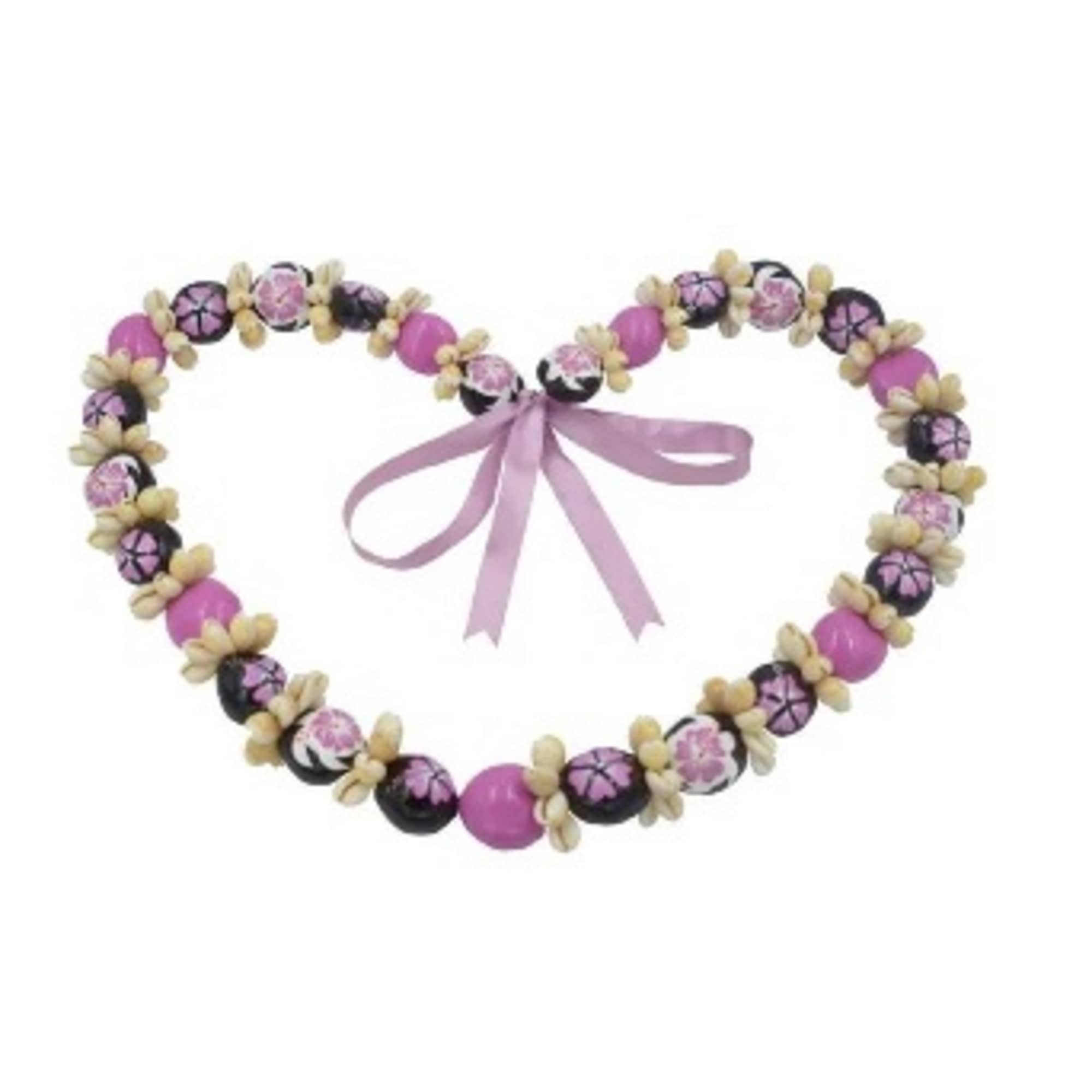 Hawaiian Kukui Nut lei with sea shells on it. **PLEASE SPECIFY COLOR