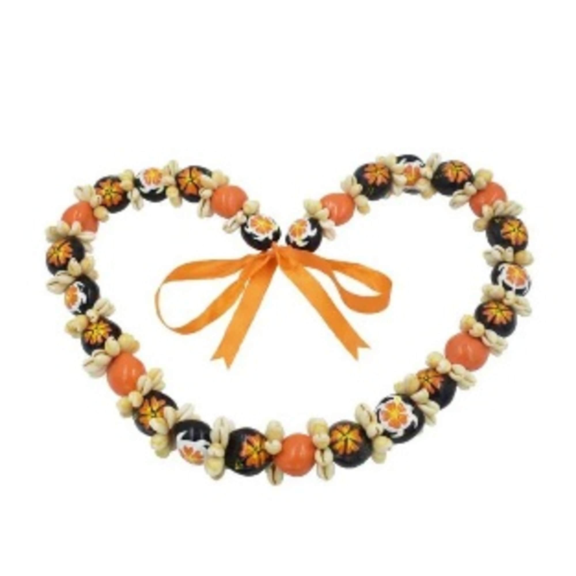 Hawaiian Kukui Nut lei with sea shells on it. **PLEASE SPECIFY COLOR
