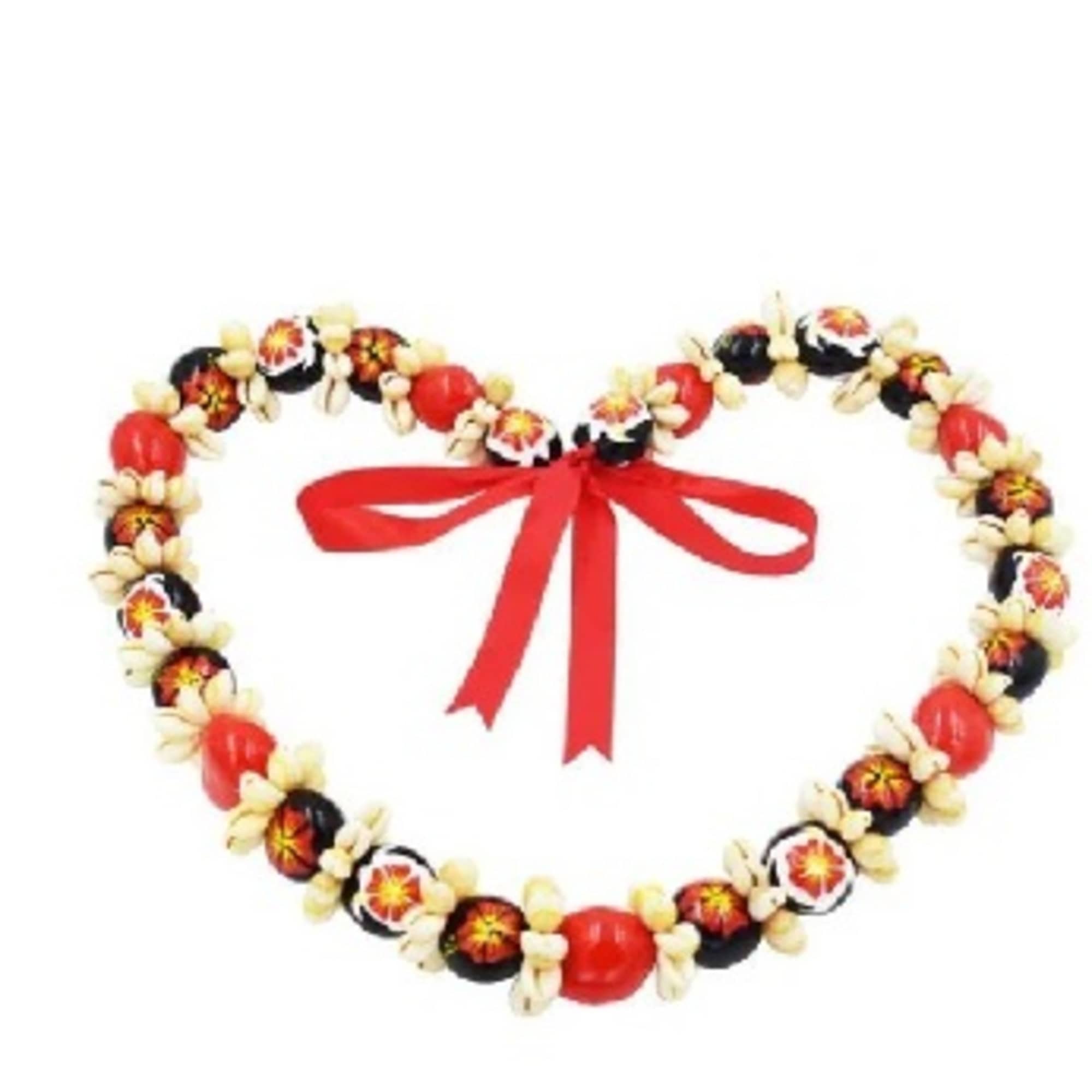 Hawaiian Kukui Nut lei with sea shells on it. **PLEASE SPECIFY COLOR