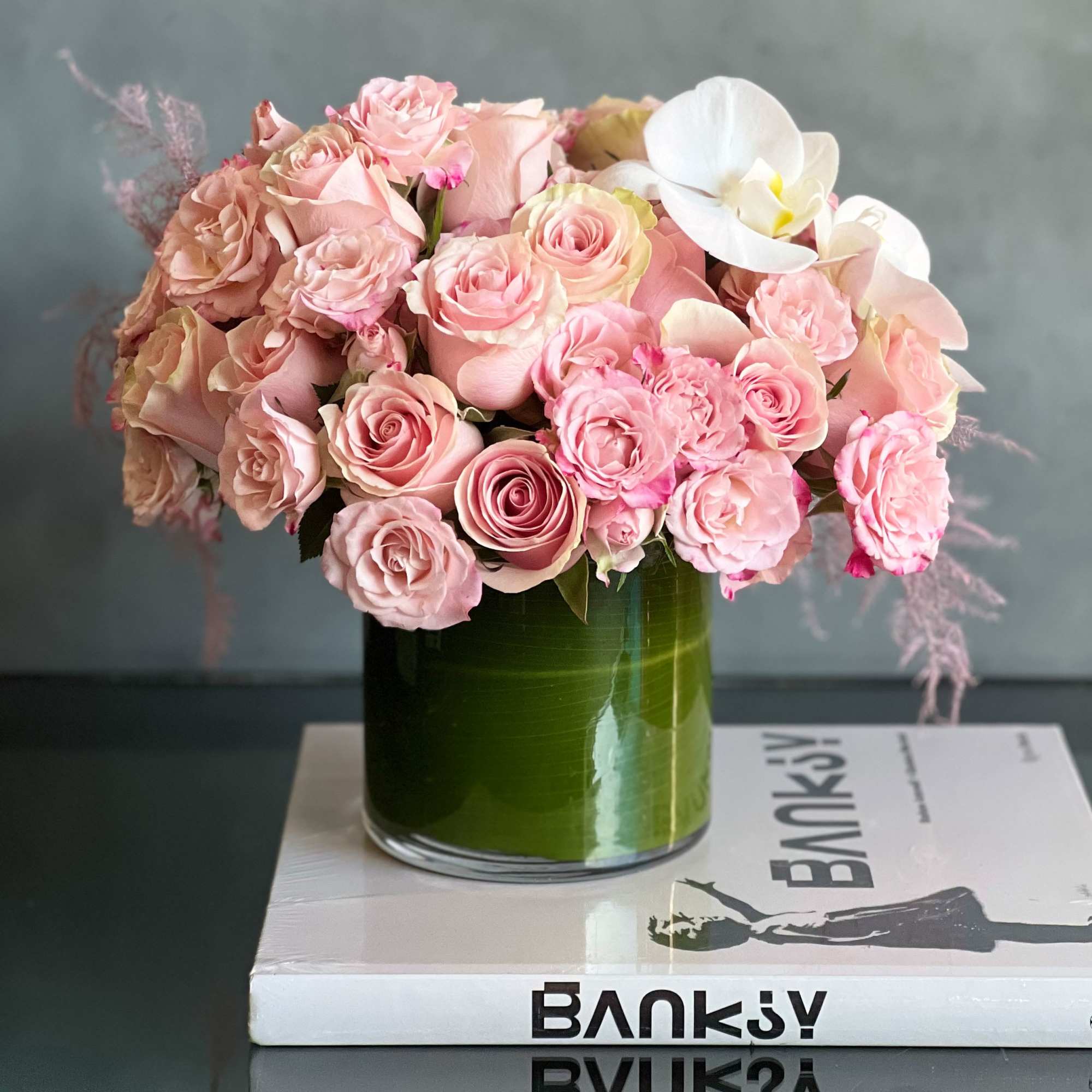 Pinks are popping in this delicate and delightful 24 pink roses, pink