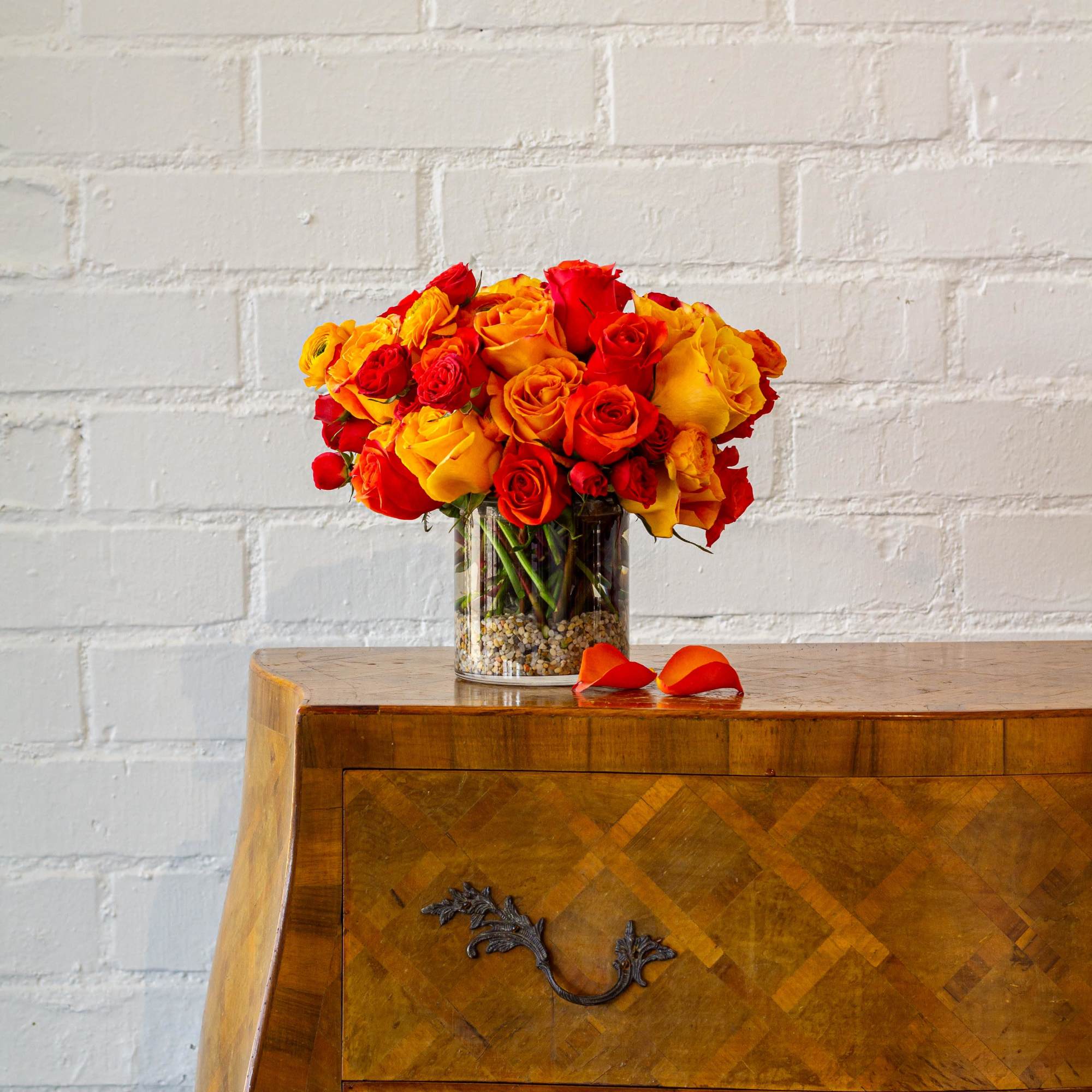 Crafting a stunning floral arrangement in a 5x5 cylinder vase with an