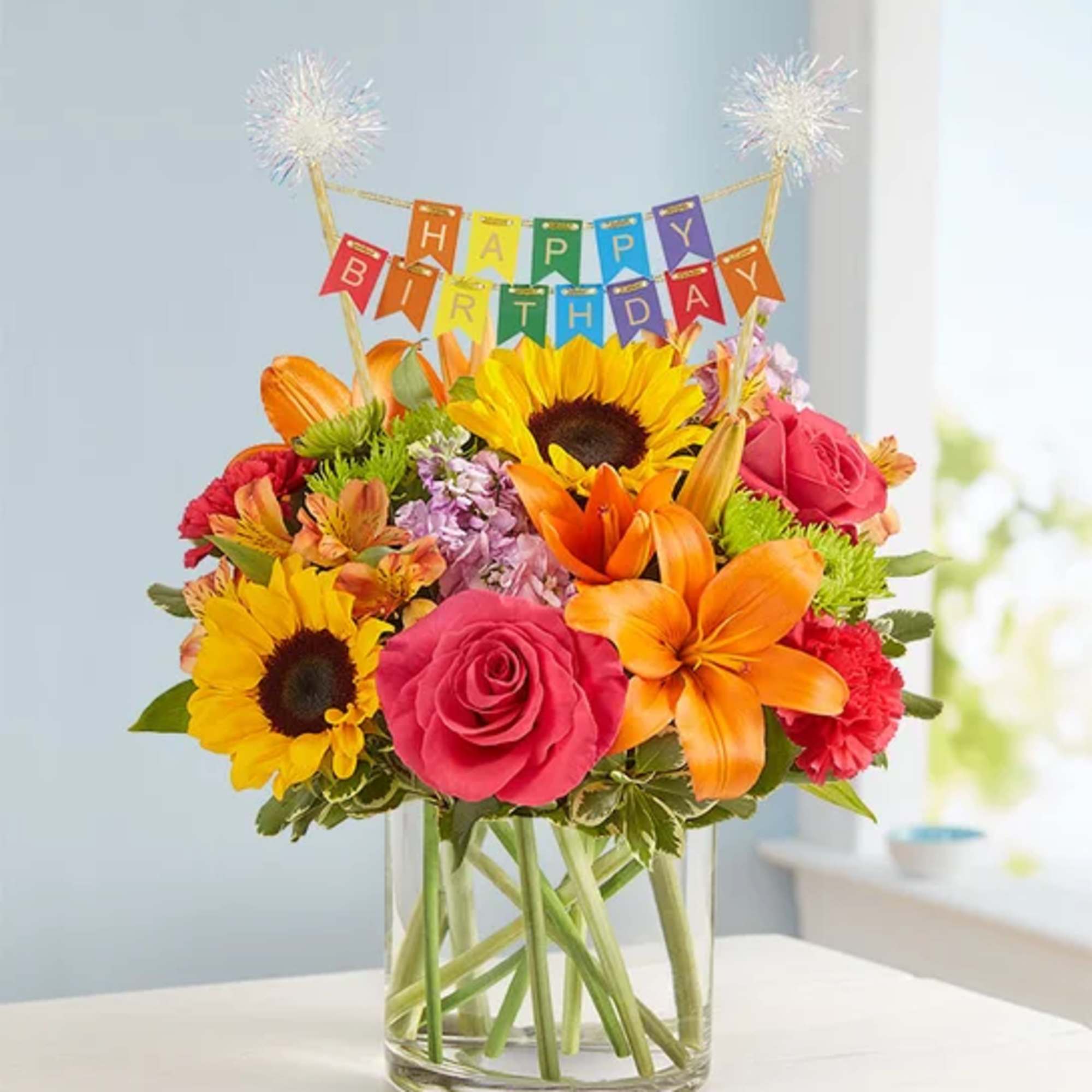 Like a warm embrace, our vibrant flower bouquet delivers your birthday wishes