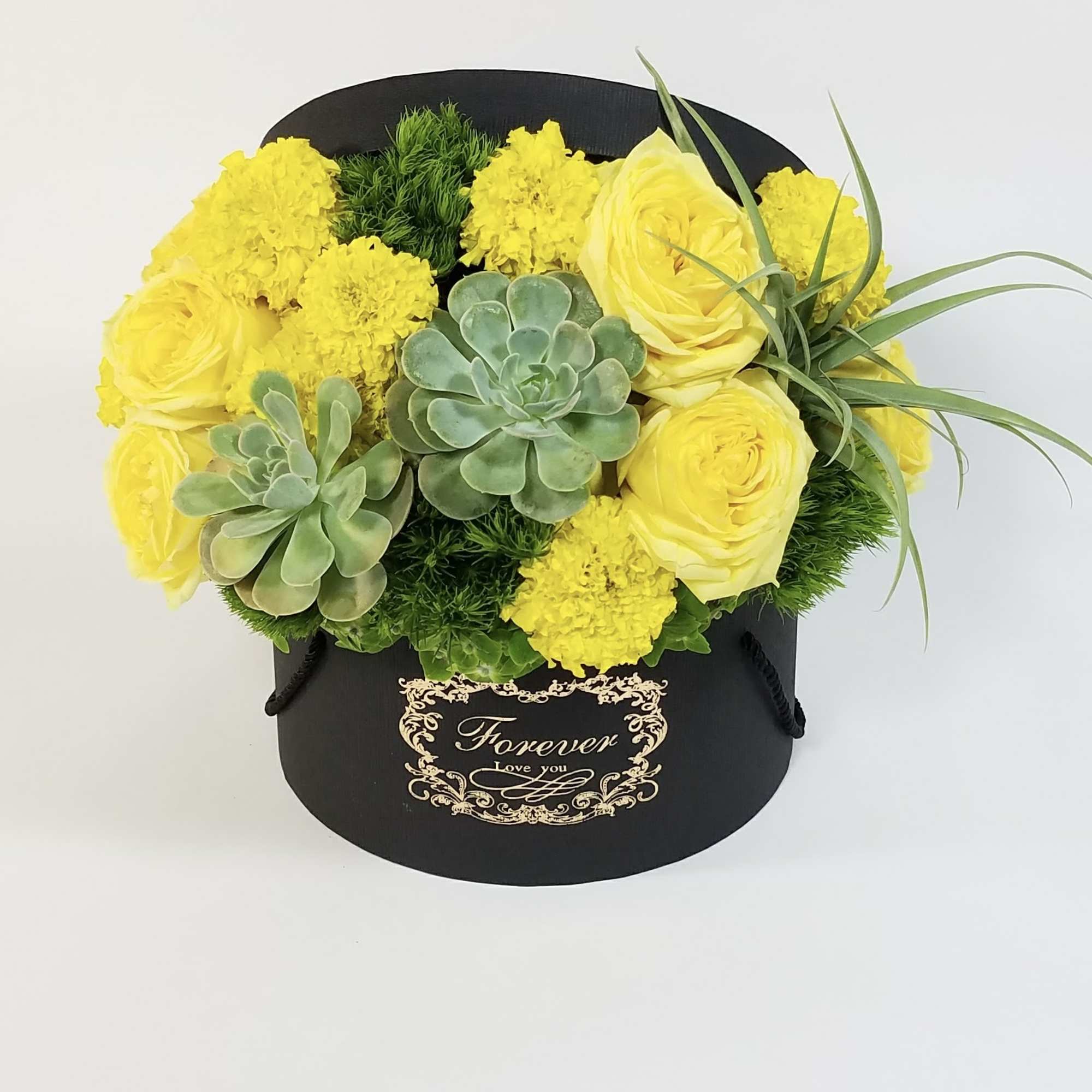 Premium Yellow roses, succulents & fillers. Premium Yellow roses, succulents & fillers.