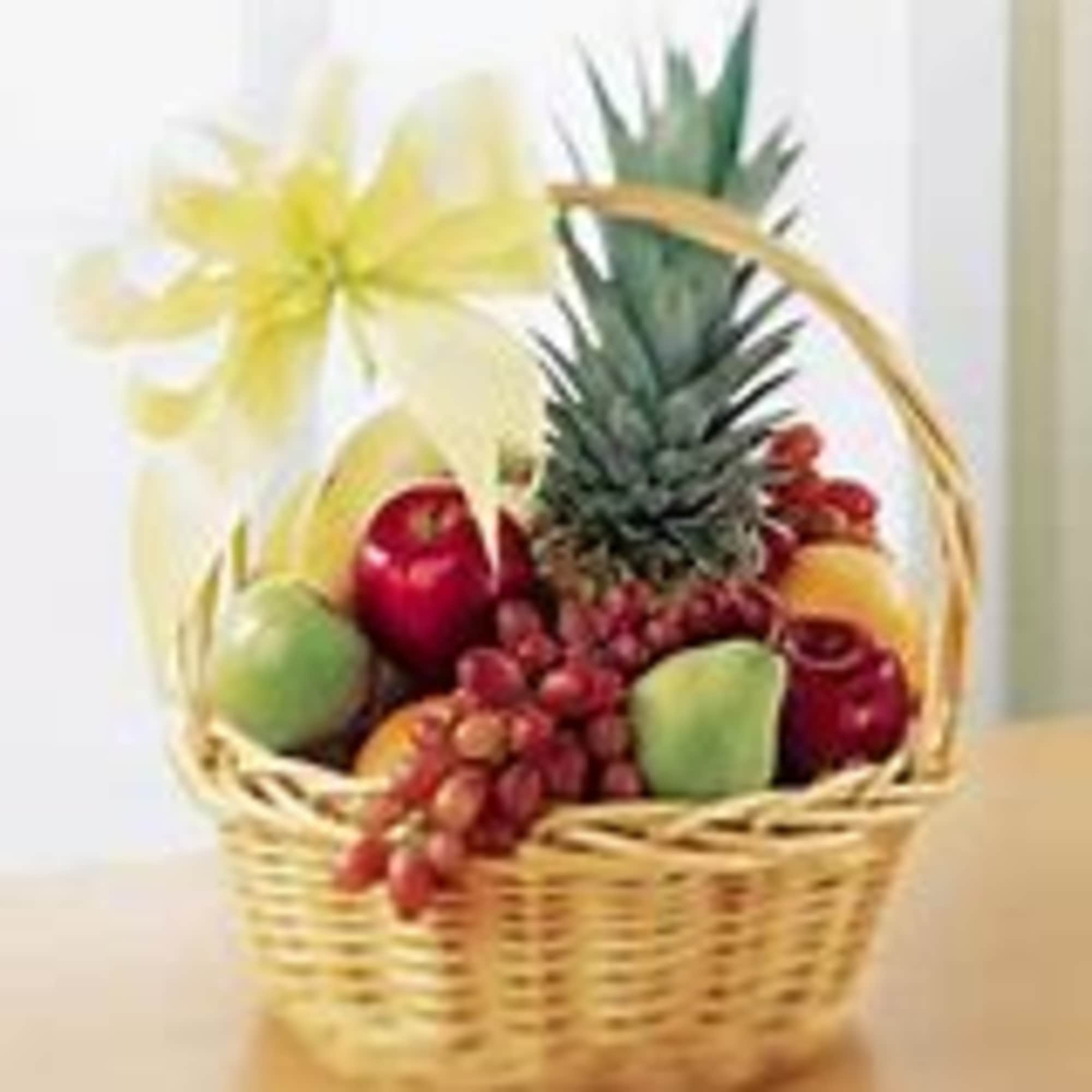FRUIT BASKET
Handcrafted with care, this bountiful arrangement of seasonal fruit enhances  FRUIT BASKET
Handcrafted with care, this bountiful arrangement of seasonal fruit enhances