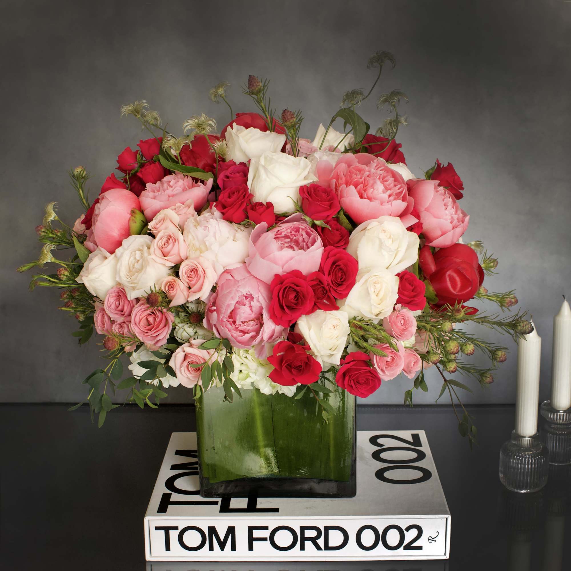 &quot;Destiny&quot; is a bright and vivid arrangement, filled with hot pink florals.