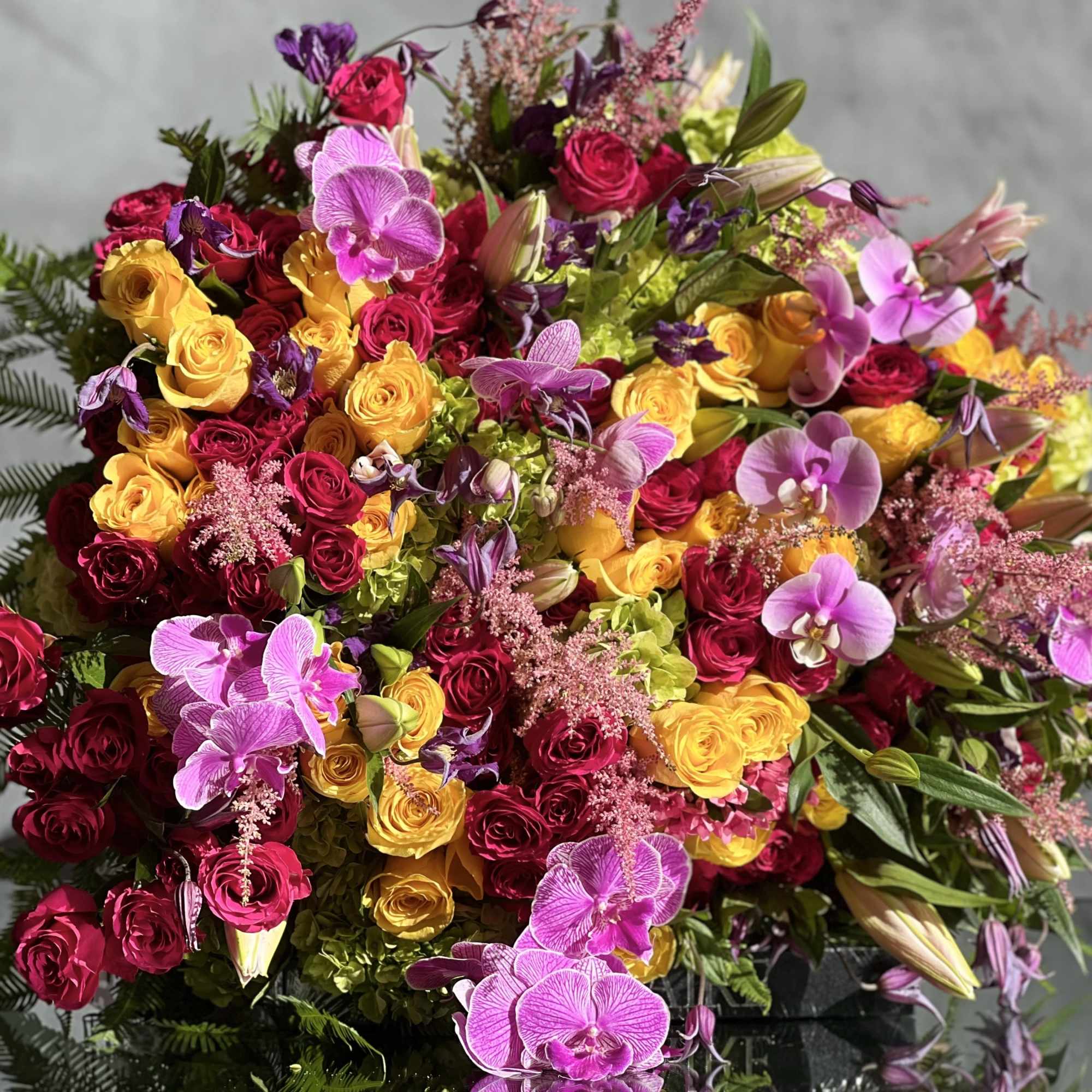 An exquisite and Large bouquet bursting with a vibrant assortment of seasonal