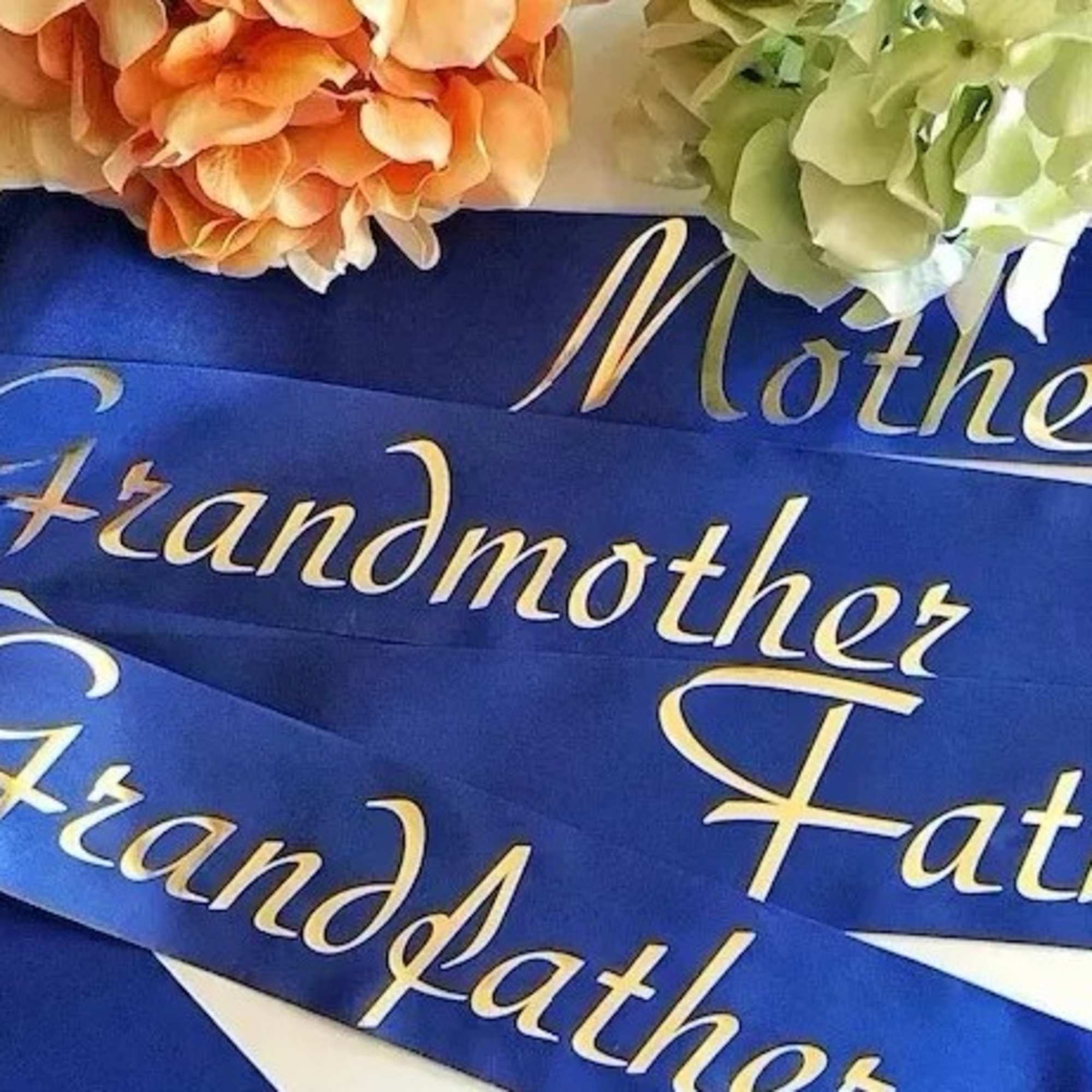 This colorful and bright wreath spray is representative of a life lived