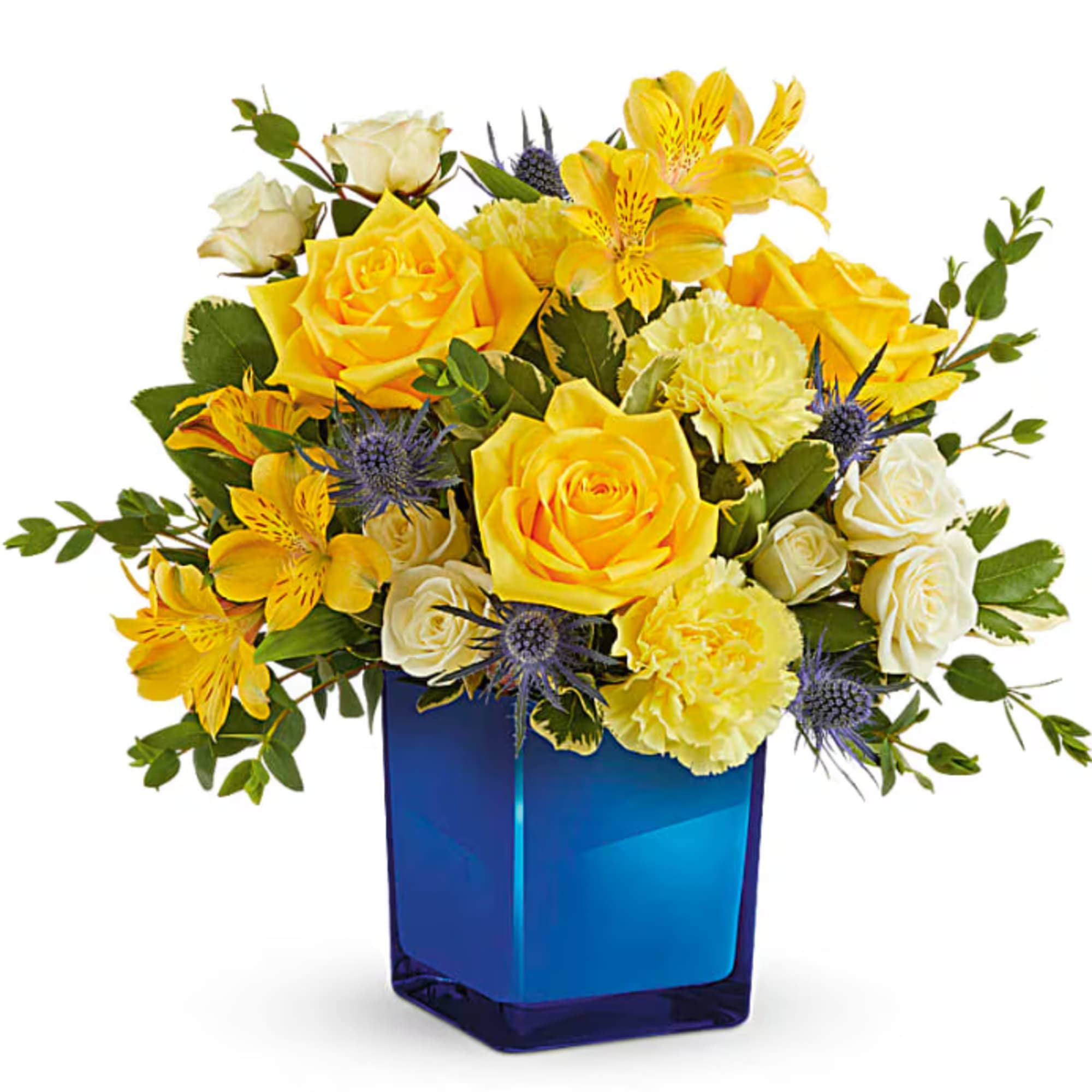 Golden Blue Bouquet - Go for the gold with this bold yellow Golden Blue Bouquet - Go for the gold with this bold yellow