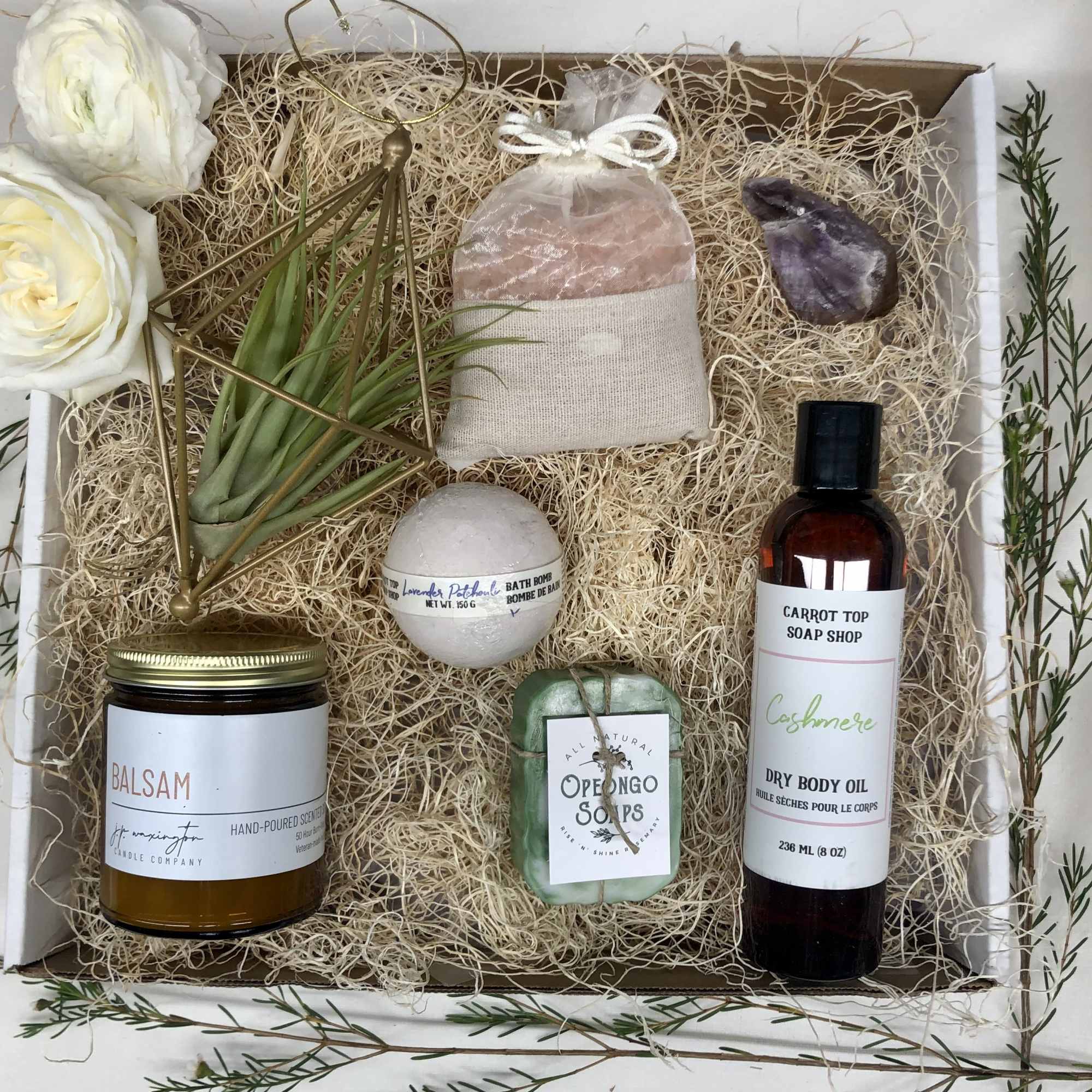 A luxurious bath gift basket to pamper the one you love. Featuring