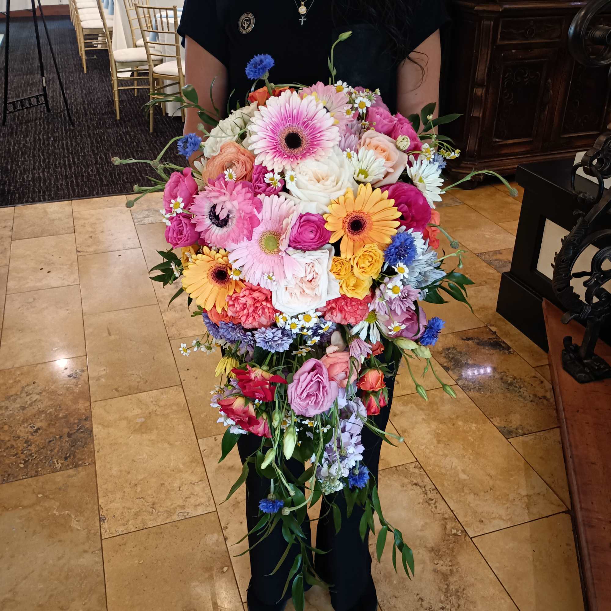 Beautiful whimsical cascade of light bright  summer colors of pink, blush