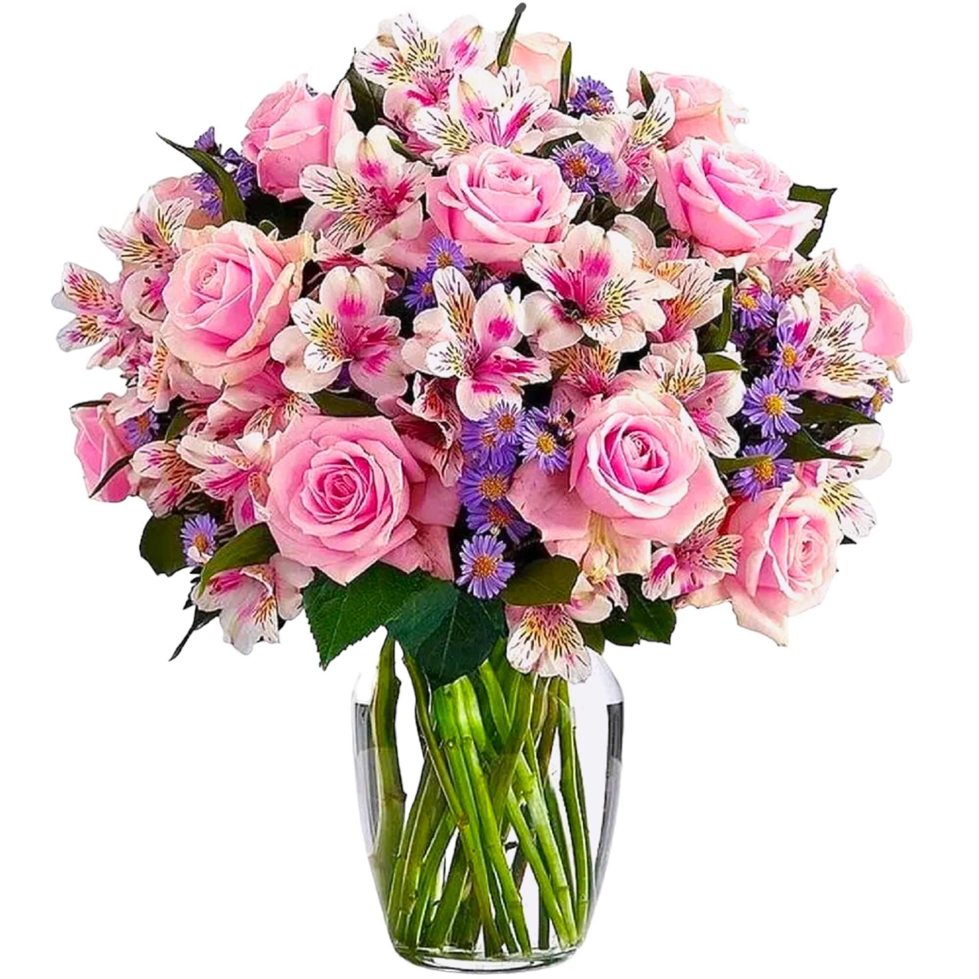 Surprise her with a beautiful bunch of perfectly pink flowers.
An arrangement of