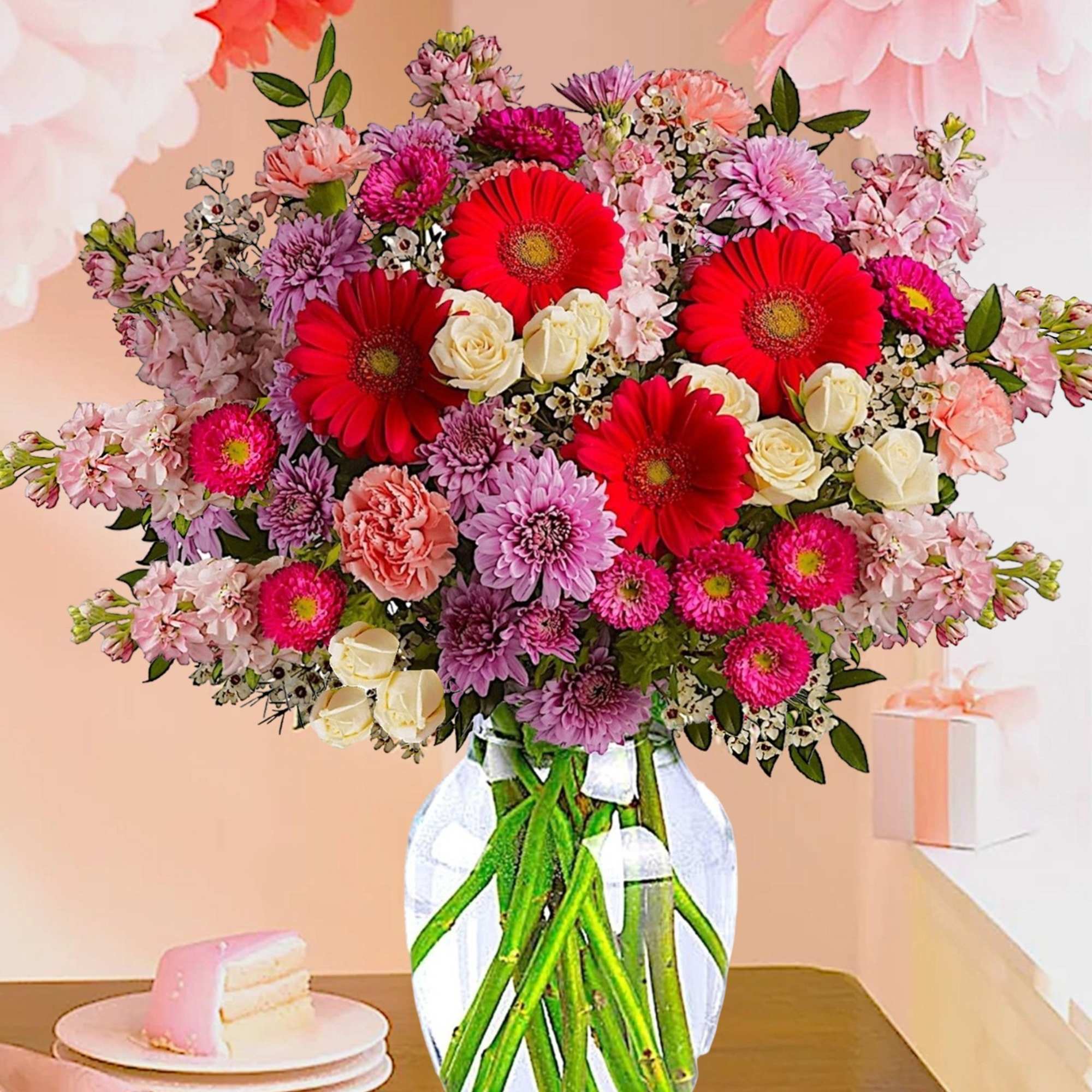 A perfectly pleasing mix of sweet feminine blossoms make this a truly