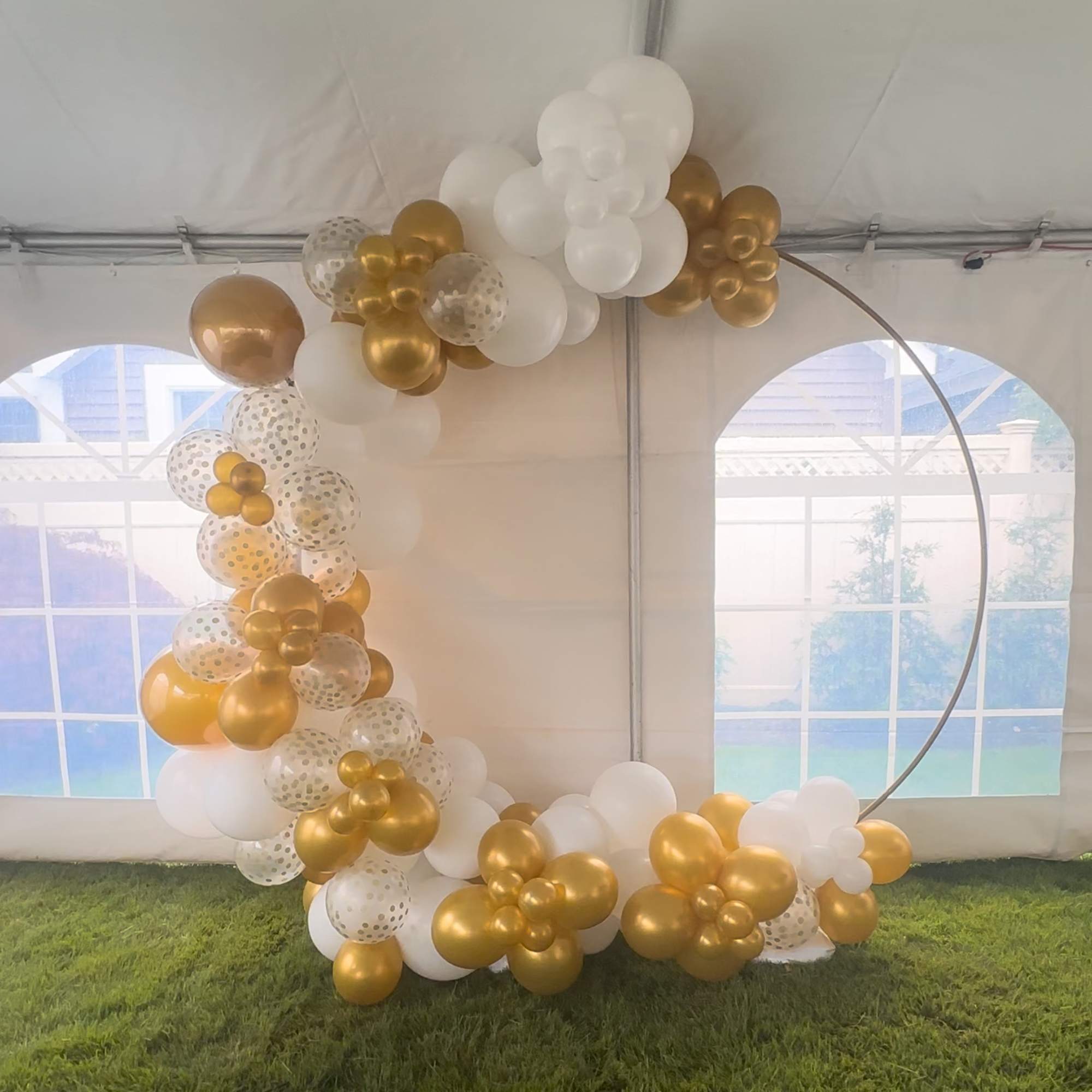 Beautiful half moon shaped decoration, various designs, colors and types, without flowers.