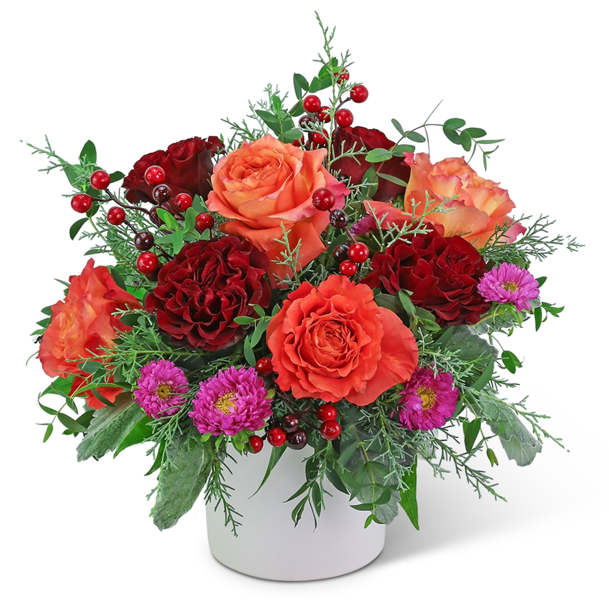 The vibrant colors in this arrangement are sure to brighten up any