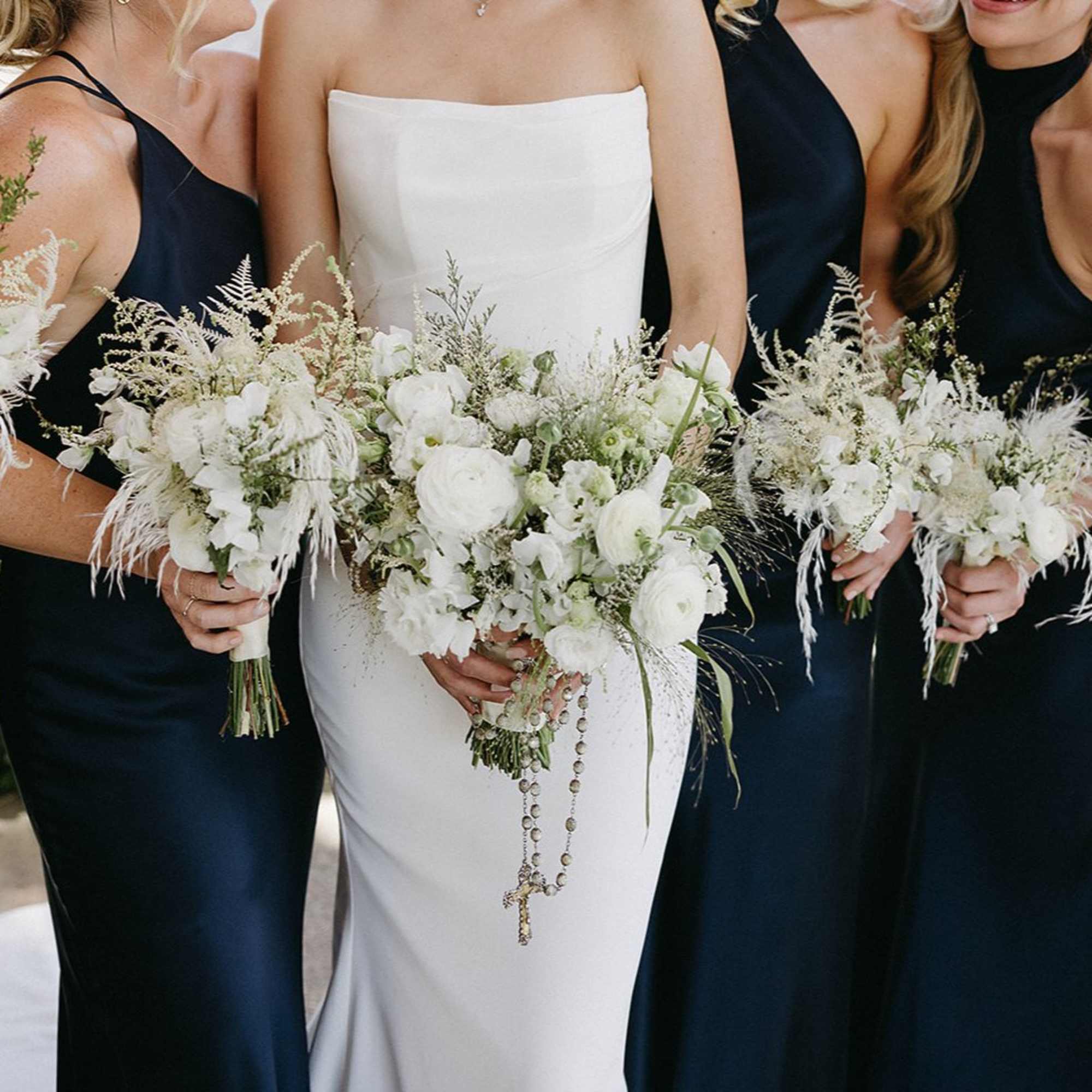 - Elegant bouquet featuring a harmonious blend of white and green hues
-