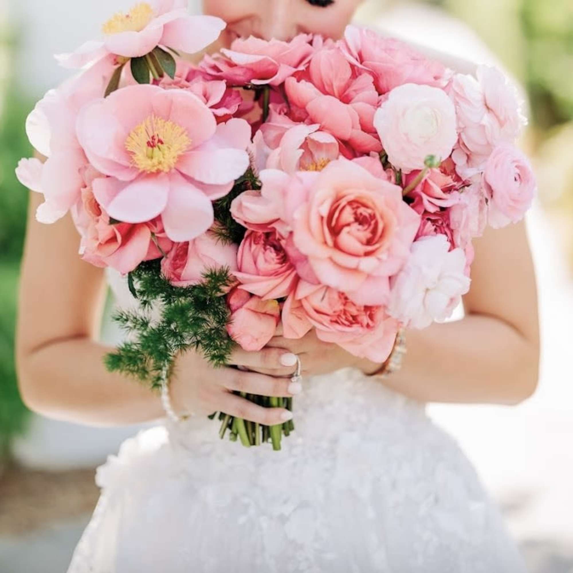- Luxurious pink peonies with soft, lush blooms for a romantic touch
-