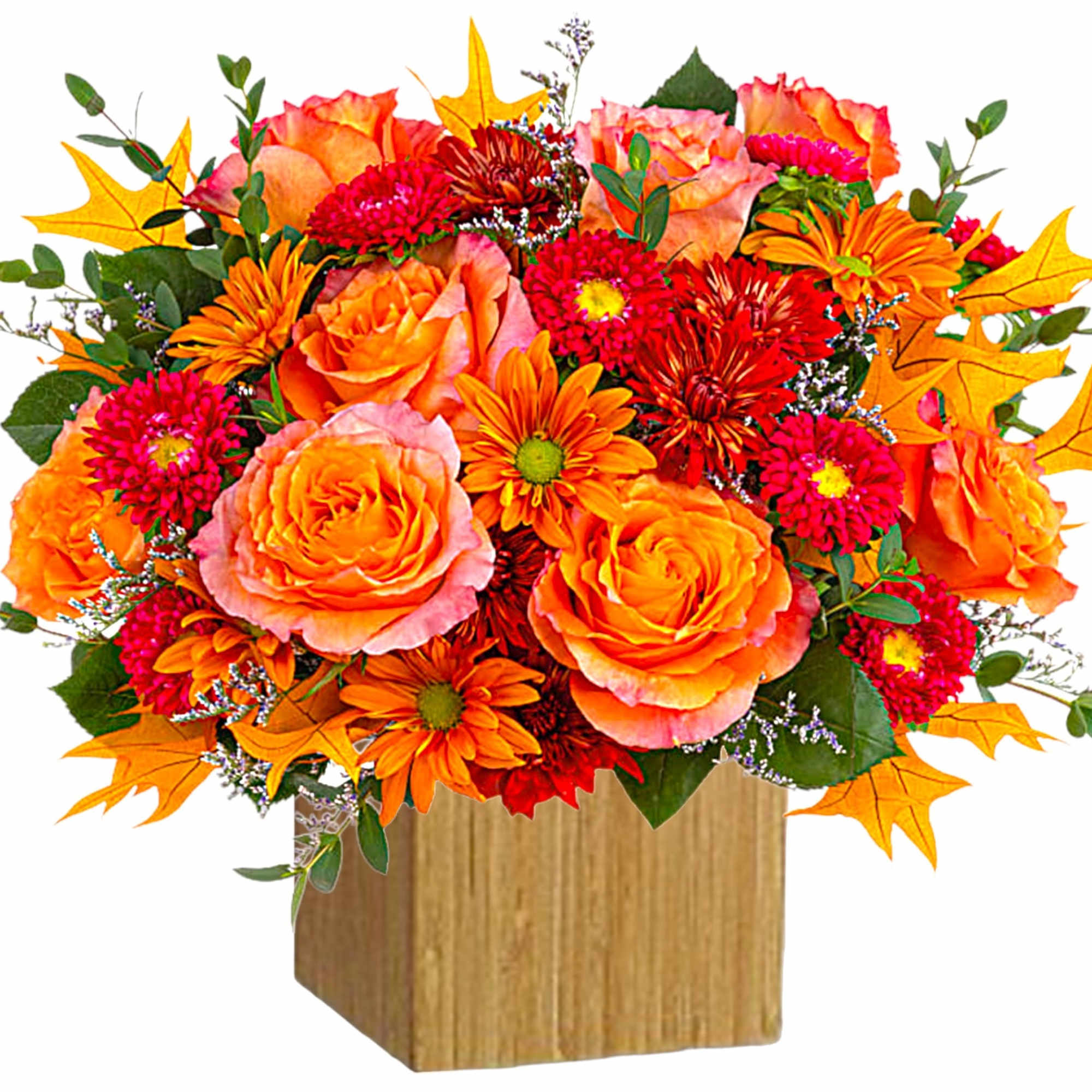 Artfully arranged in a wooden box, this magnificent rose bouquet celebrates the