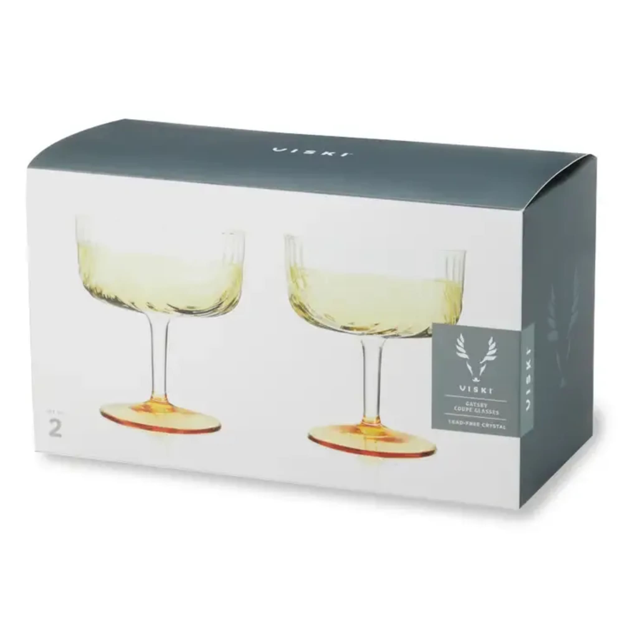 Draping glass and polished gold details give this stemmed glassware set Jazz