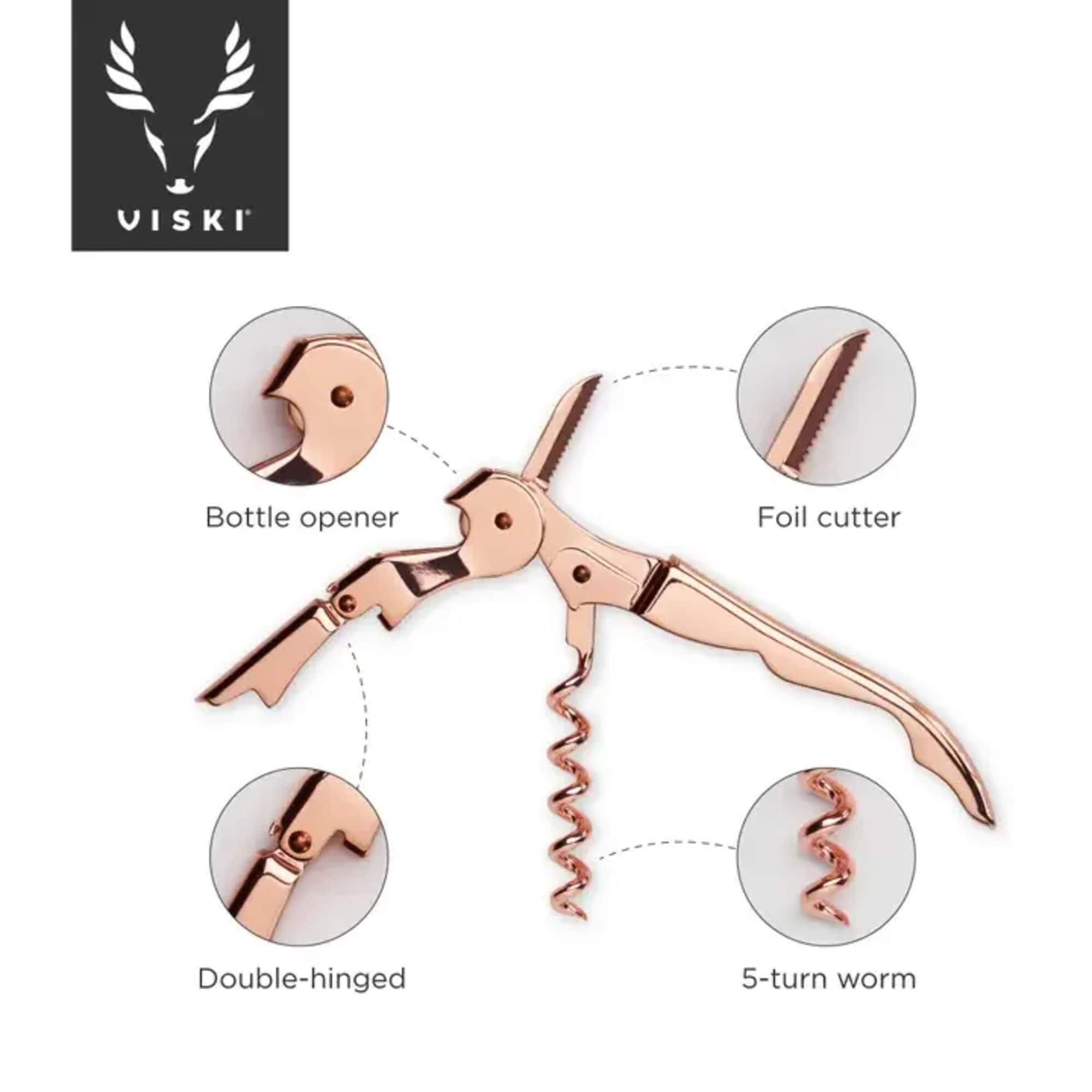 Discover a classy copper corkscrew that opens any wine bottle with ease.