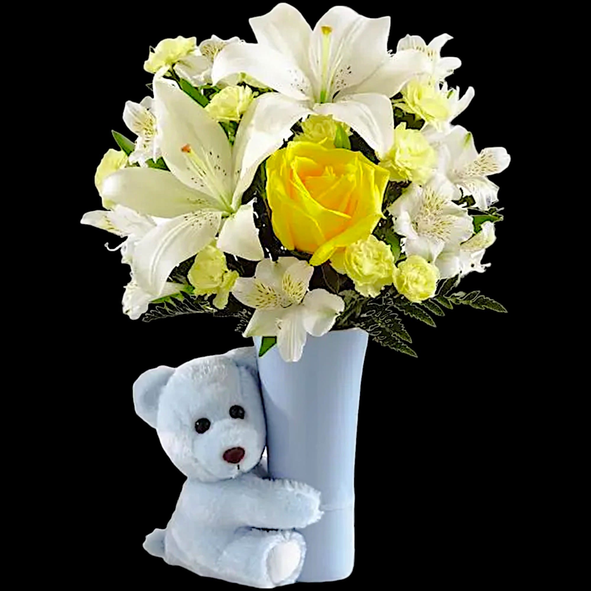 The Baby Boy Big Hug Arrangement is a sweet and adorable way