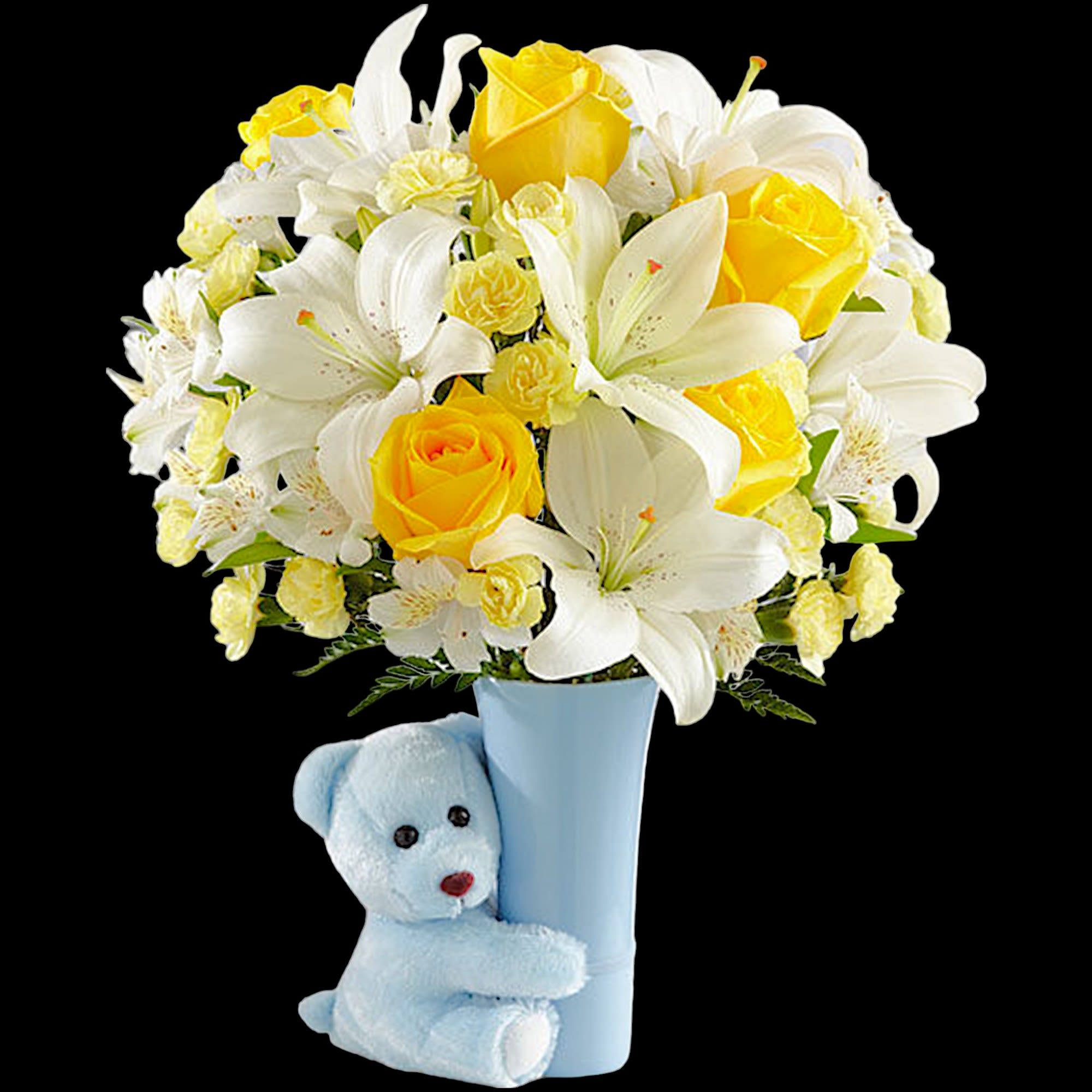 The Baby Boy Big Hug Arrangement is a sweet and adorable way