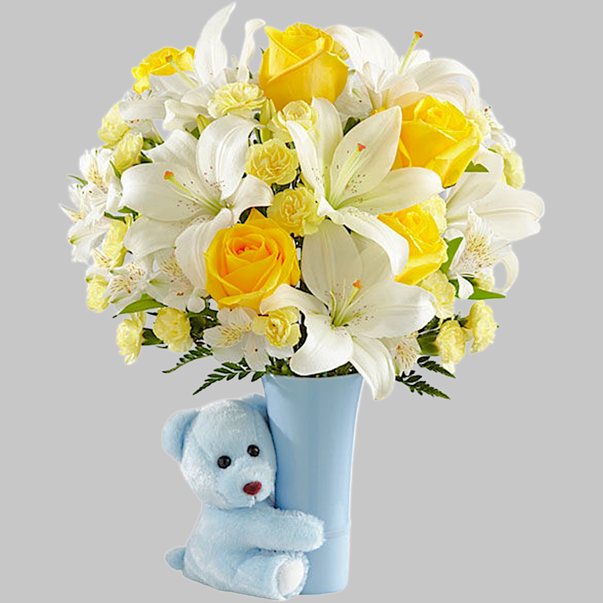 The Baby Boy Big Hug Arrangement is a sweet and adorable way