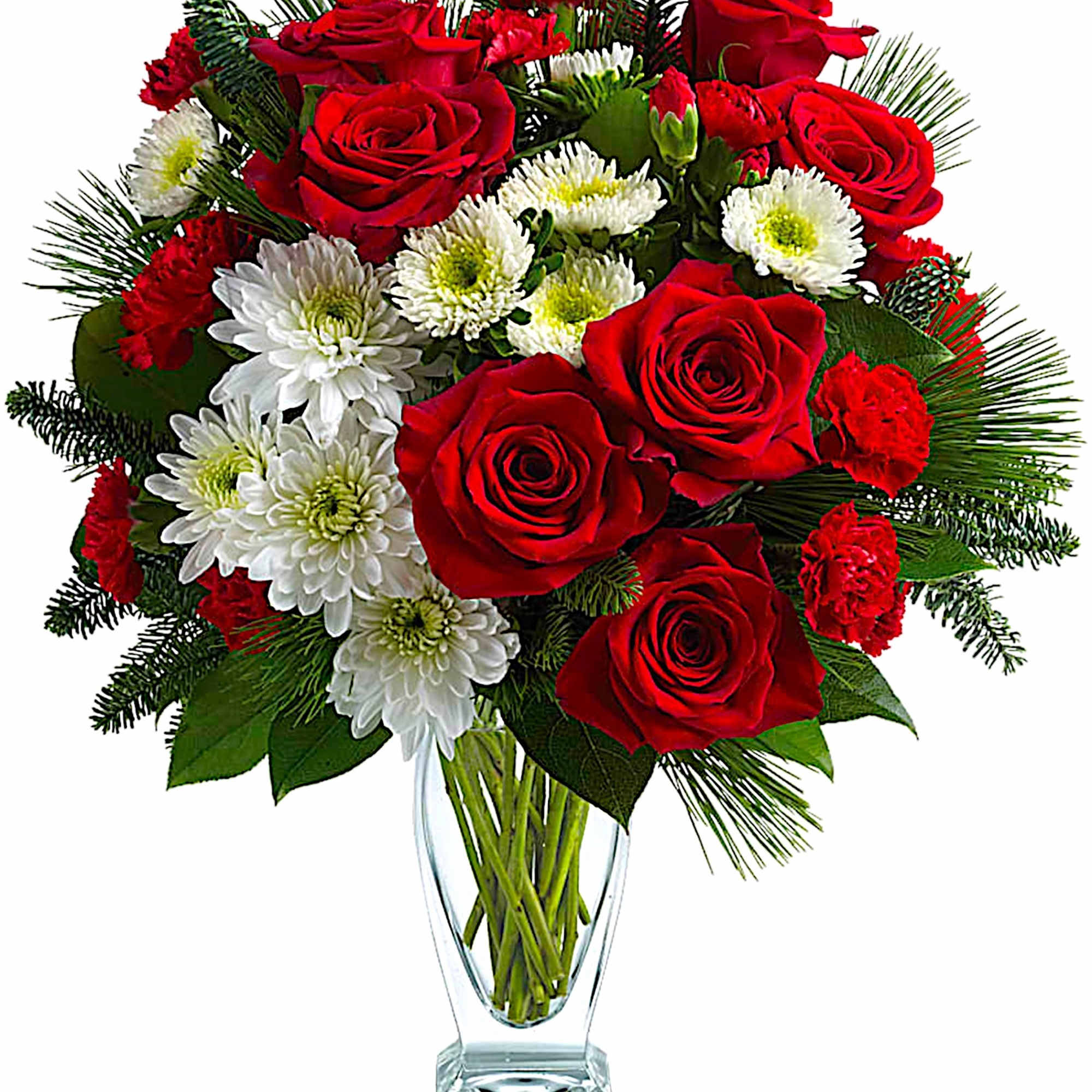 No mistletoe required! Simply send this romantic arrangement of snow whites and