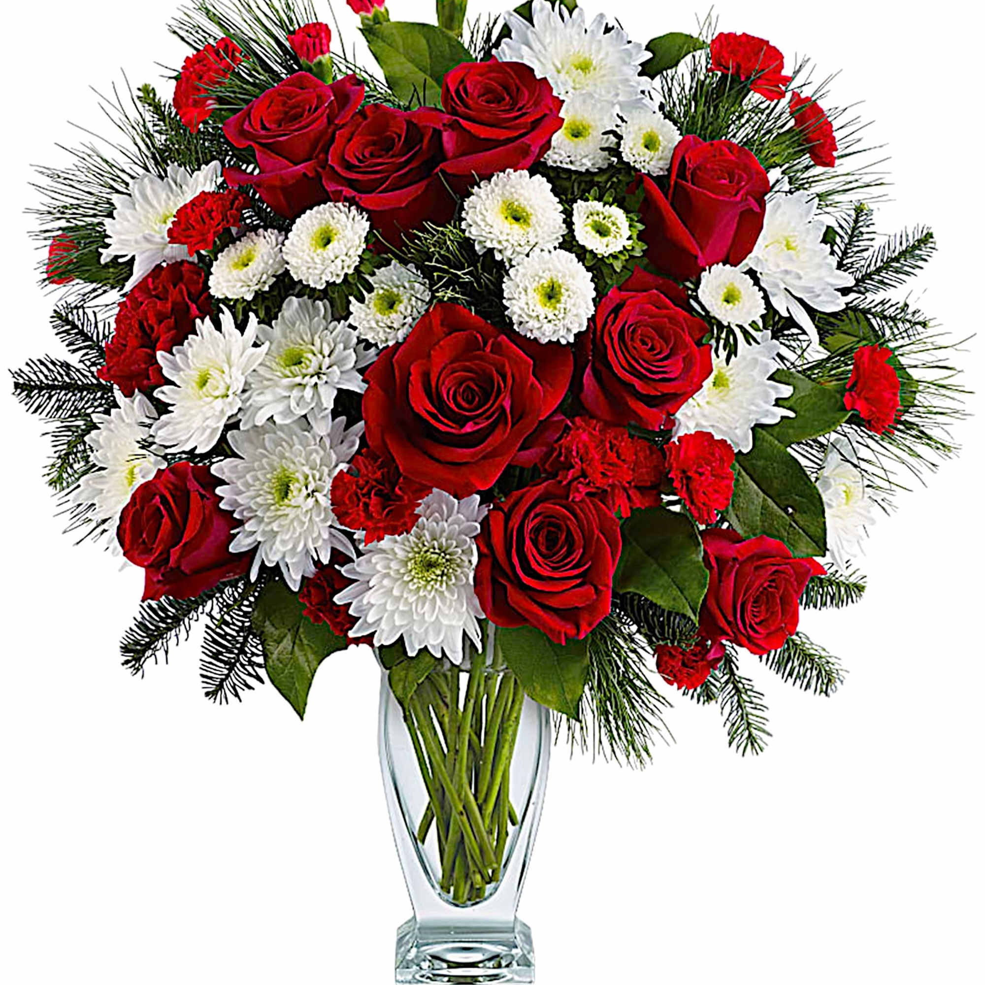 No mistletoe required! Simply send this romantic arrangement of snow whites and