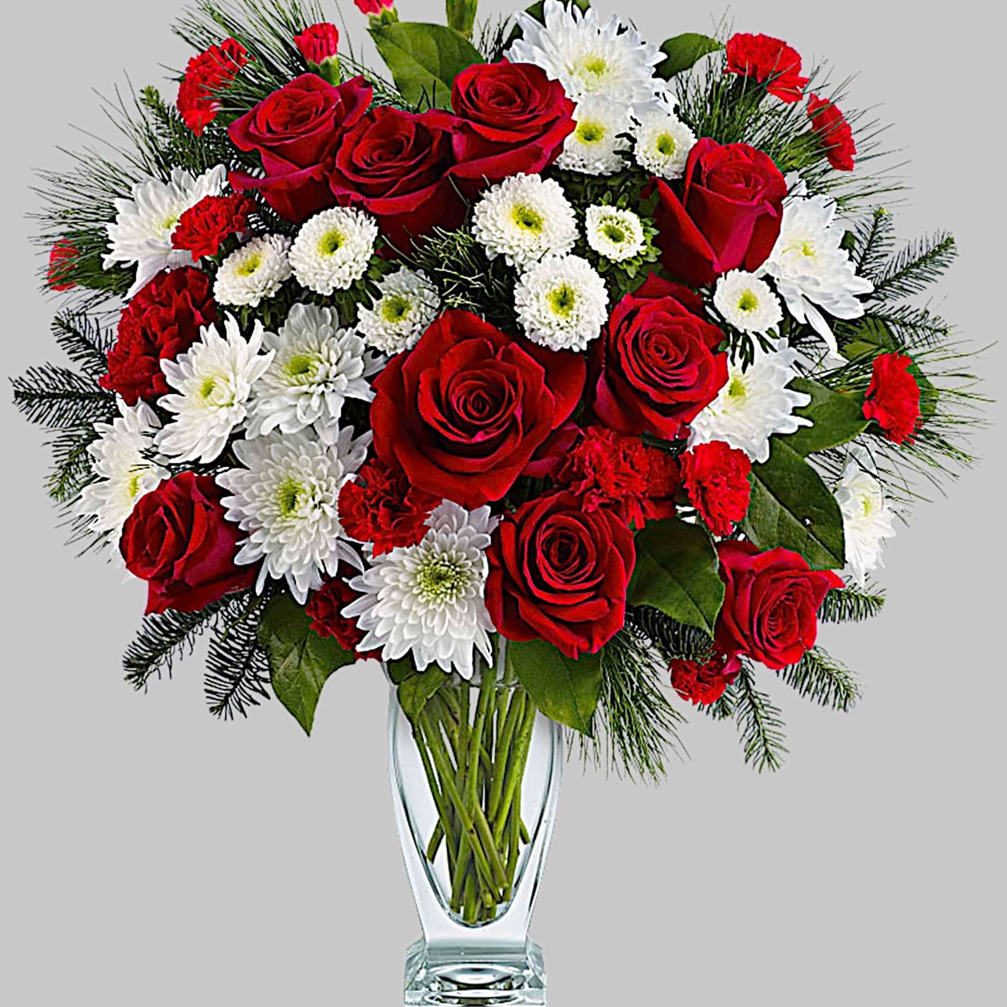No mistletoe required! Simply send this romantic arrangement of snow whites and