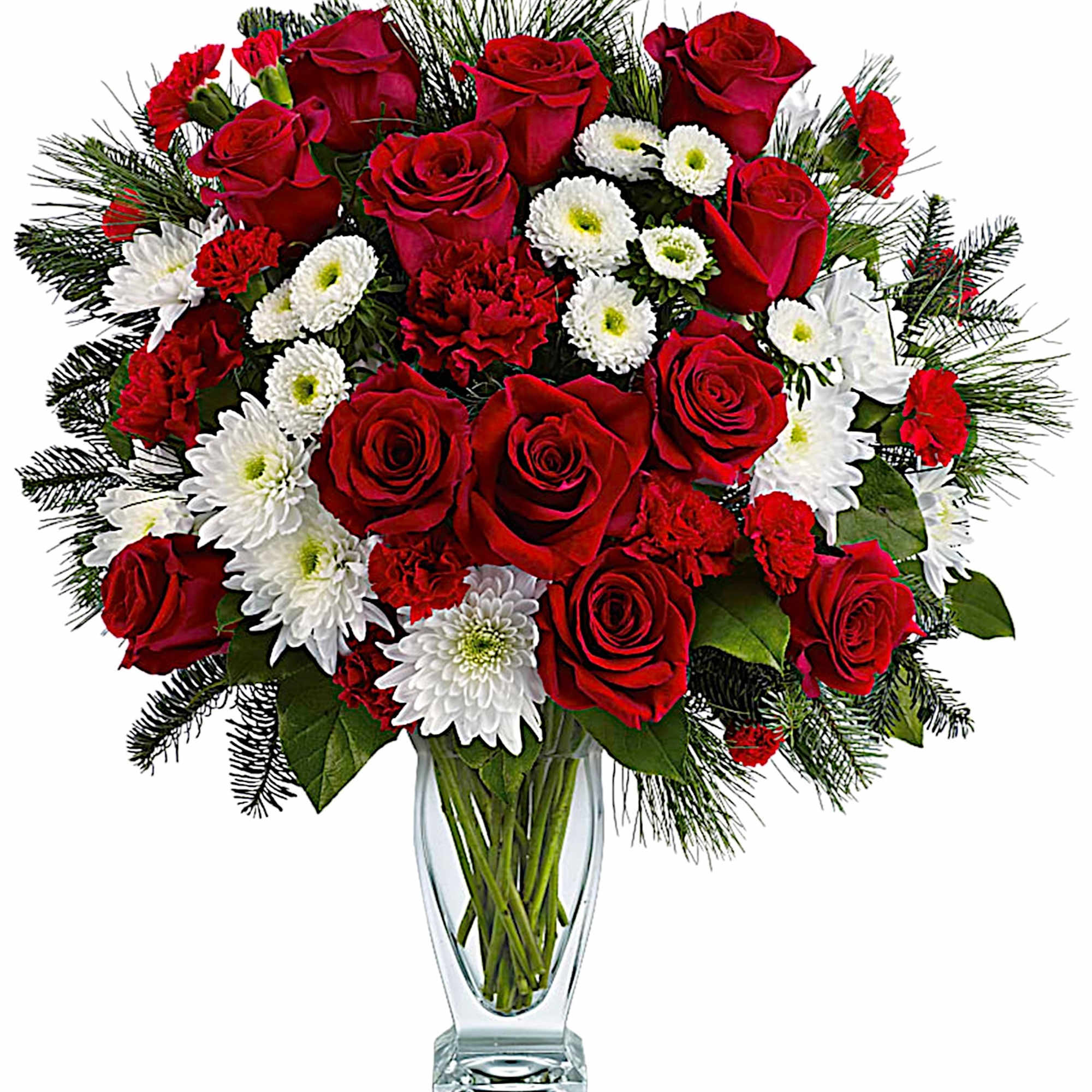 No mistletoe required! Simply send this romantic arrangement of snow whites and