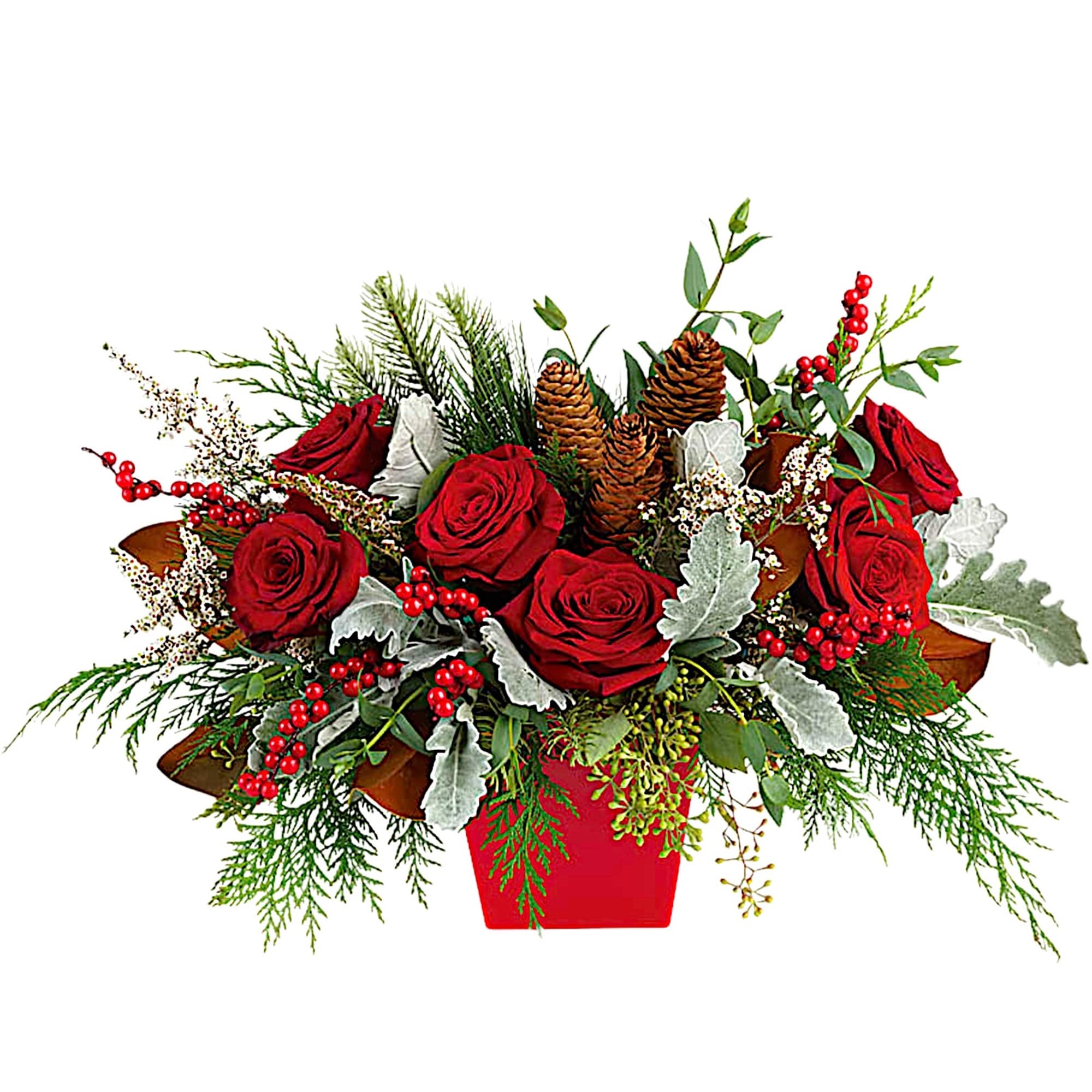 Deck the halls, and table, with this artisanal mix of winter greens