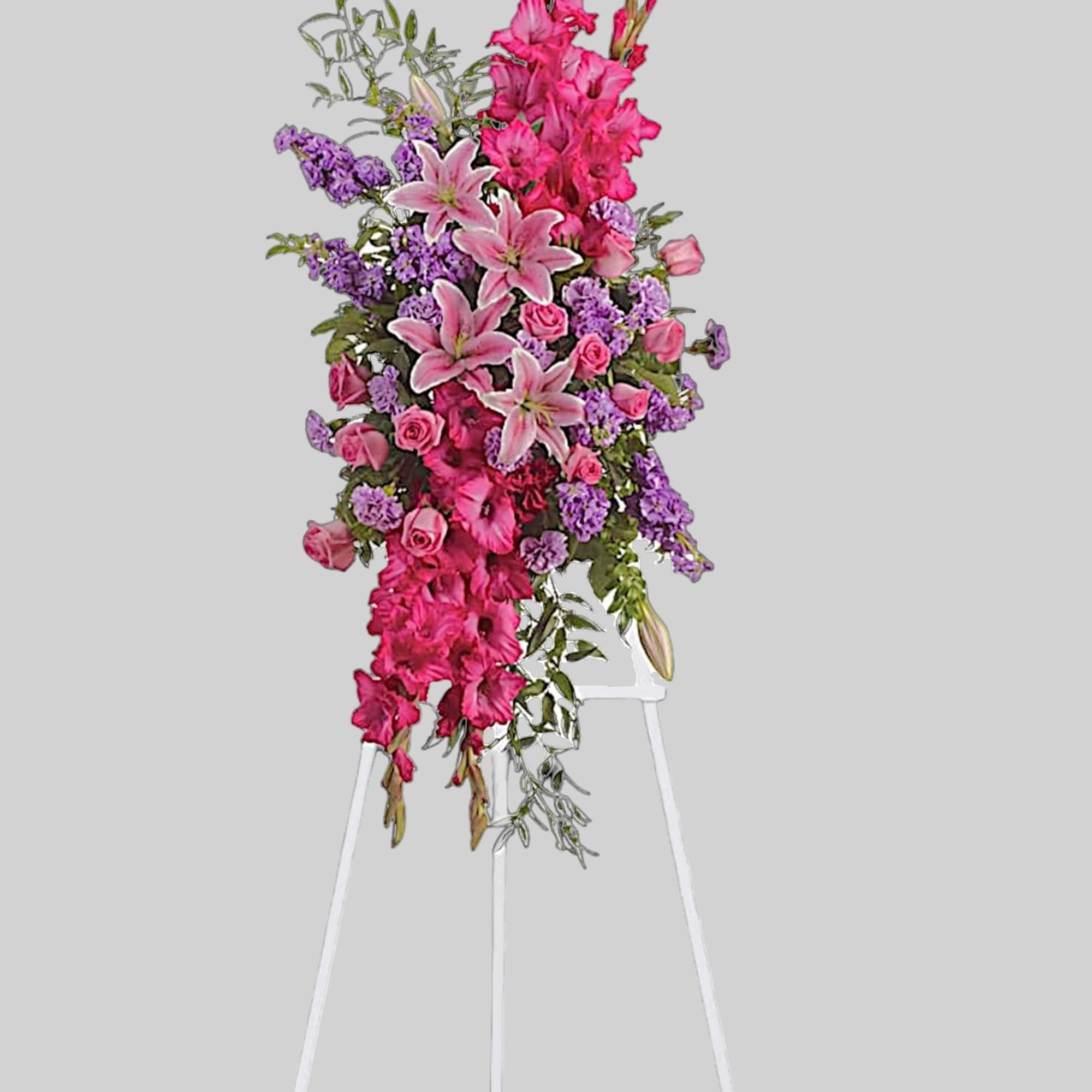 Vivid hues of pink, lavender, and purple are a tribute to her