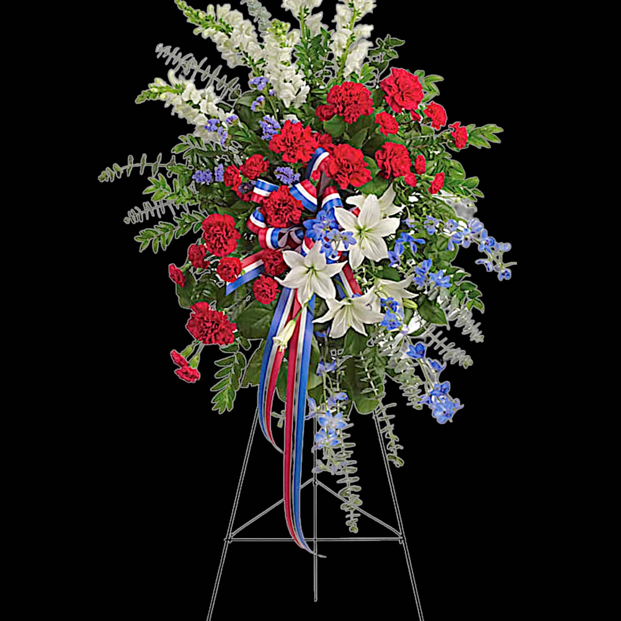 Sparkling like an Independence Day fireworks display, a striking red, white and