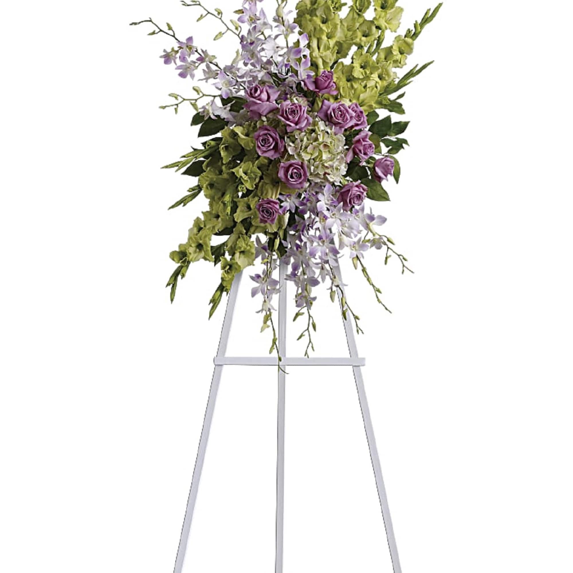 Express your heartfelt sentiments with this breathtaking funeral spray, so evocative of