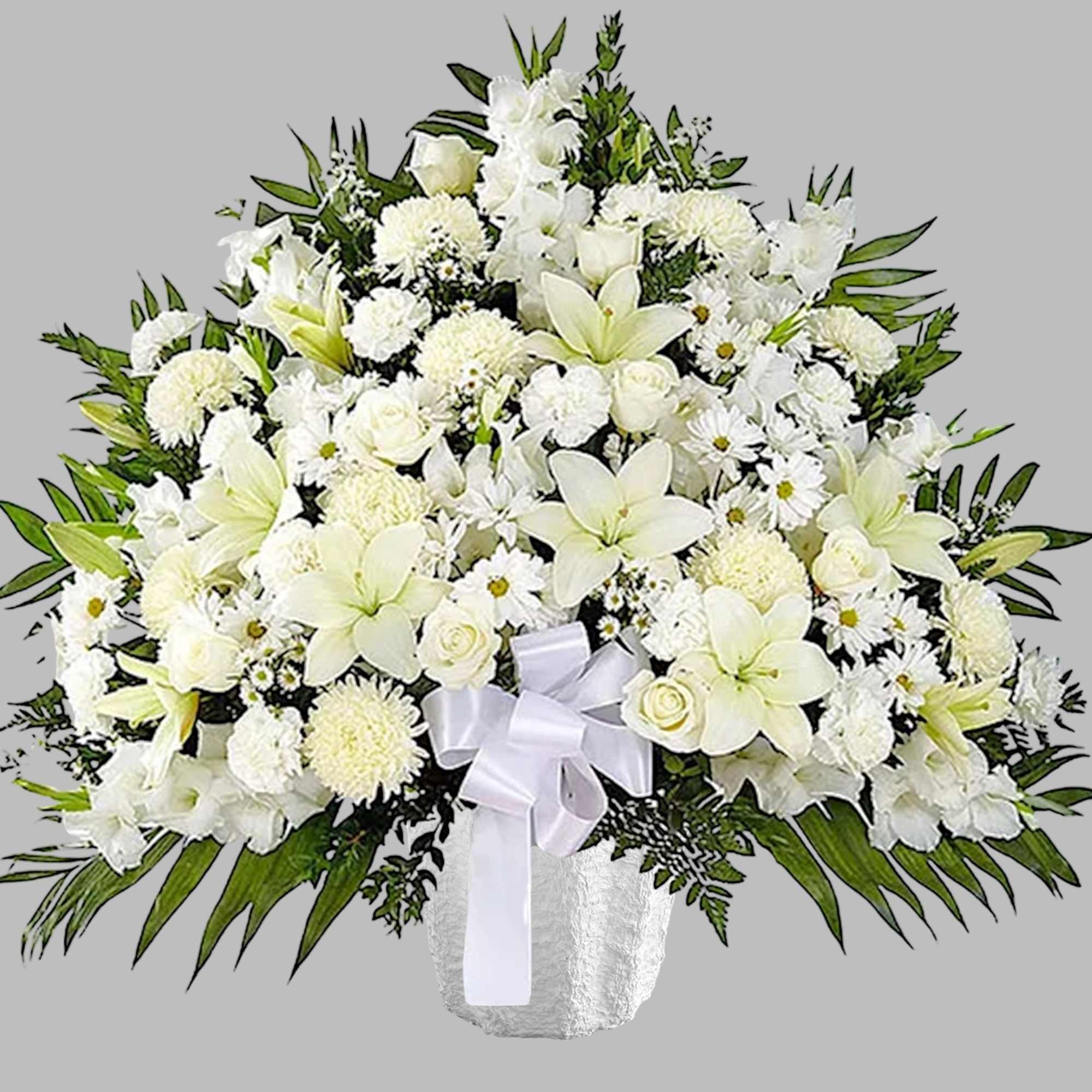 Symbolizing peace, serenity and purity, white flowers can help comfort those grieving