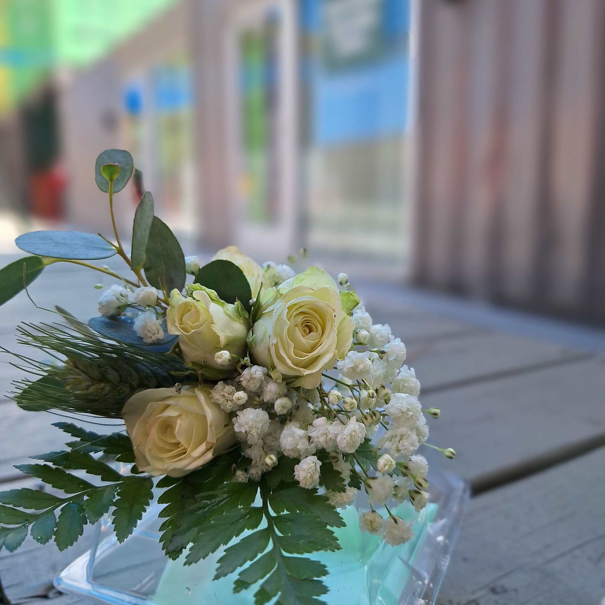 An all-white wedding set with boutonniere and wrapped Bridal bouquet. Lissen', we An all-white wedding set with boutonniere and wrapped Bridal bouquet. Lissen', we