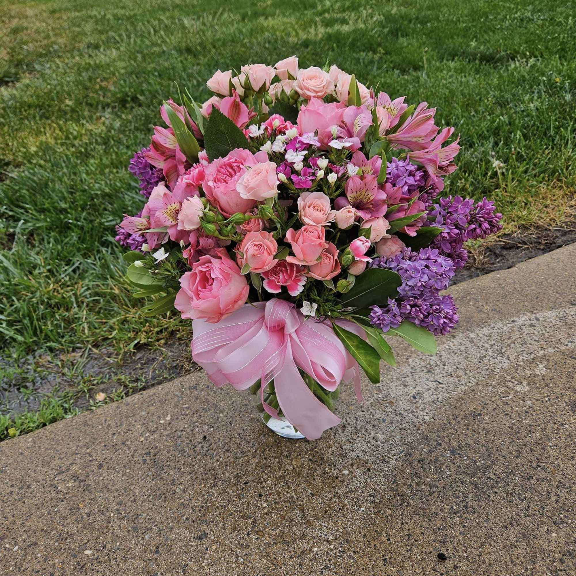 The freshest pink and purple flowers in season.