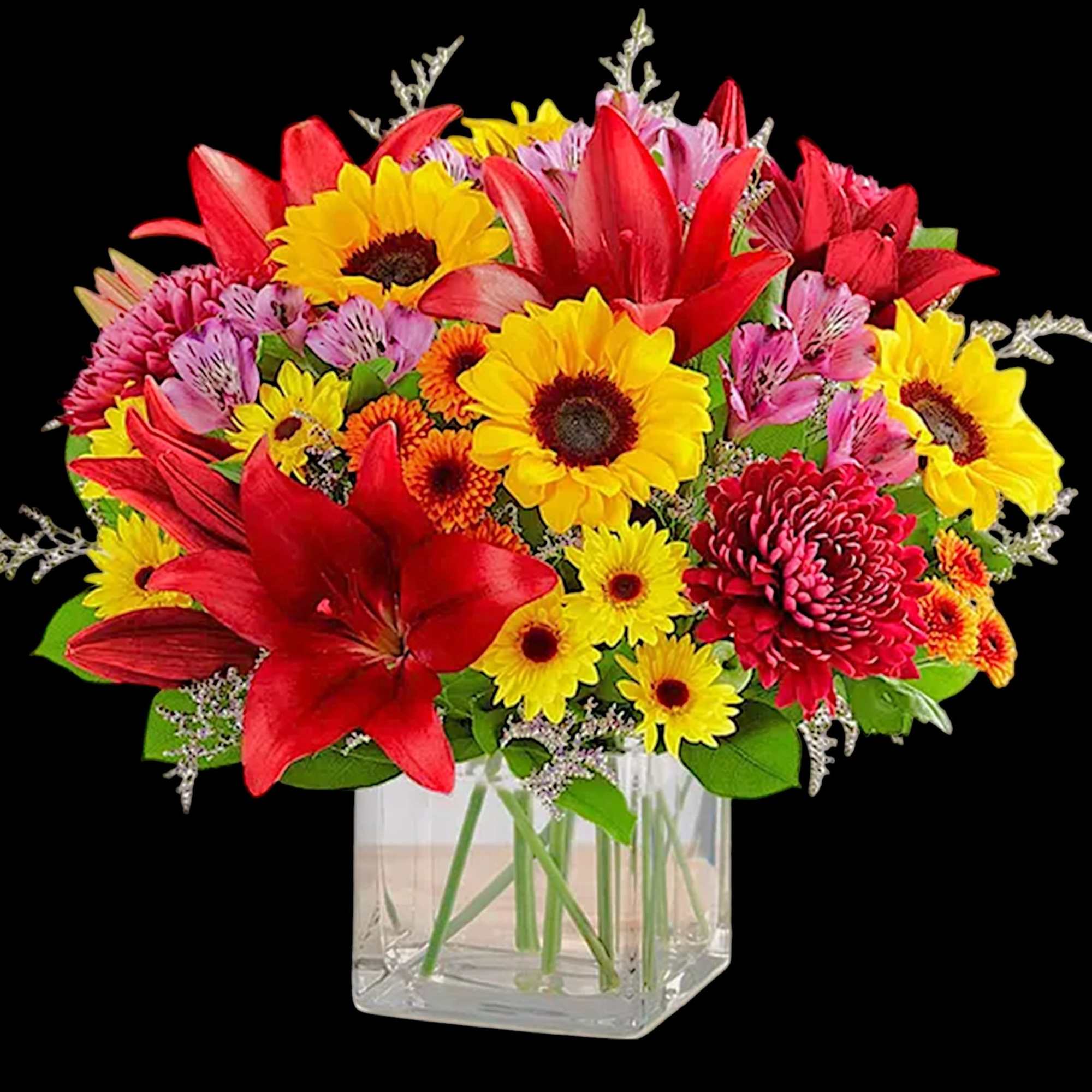 Embrace autumn&rsquo;s allure with our harvest-inspired arrangement. A loose gathering of blooms