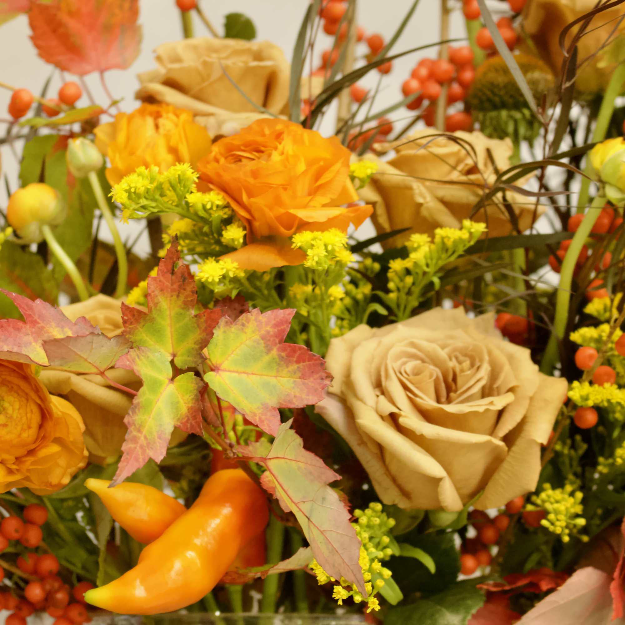 This fun fall arrangement really lights up in any room. This is