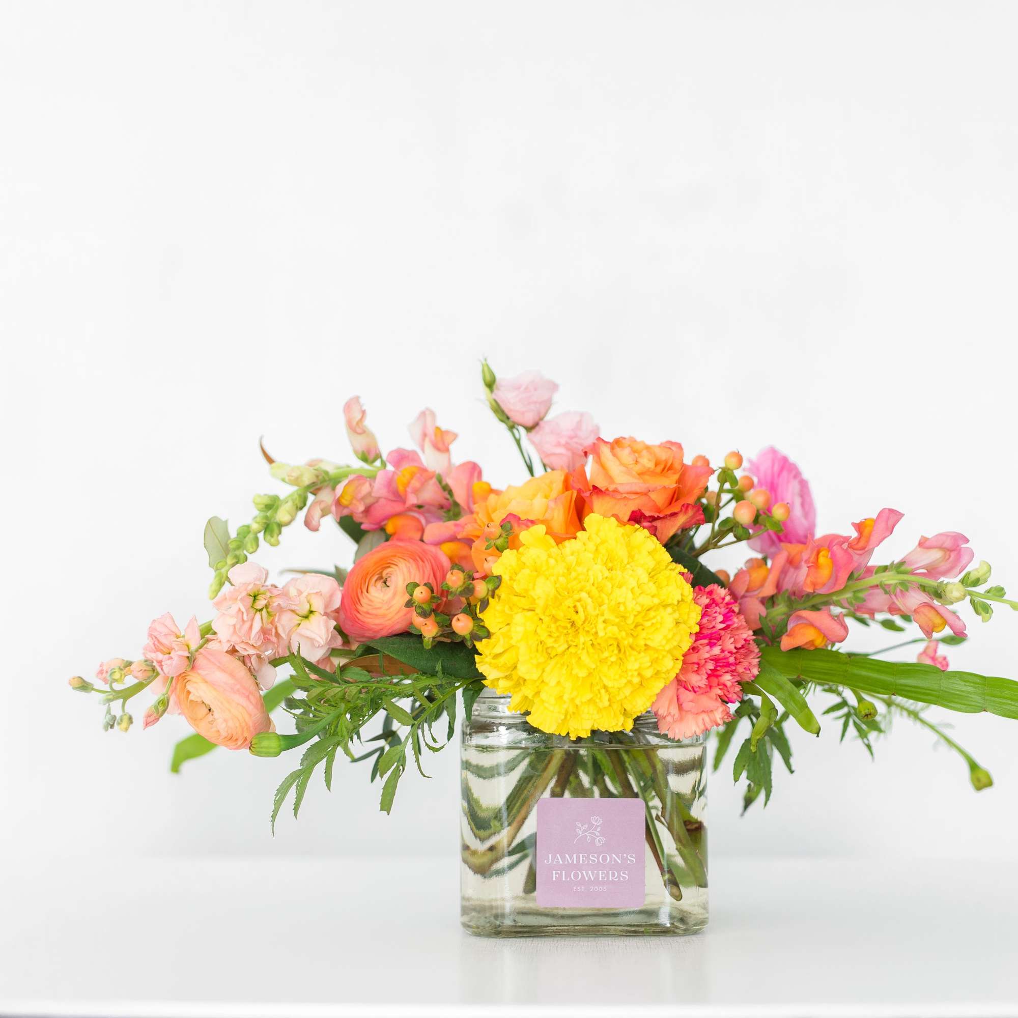 A great choice for a dramatic effect! Our colorful bouquets feature deep