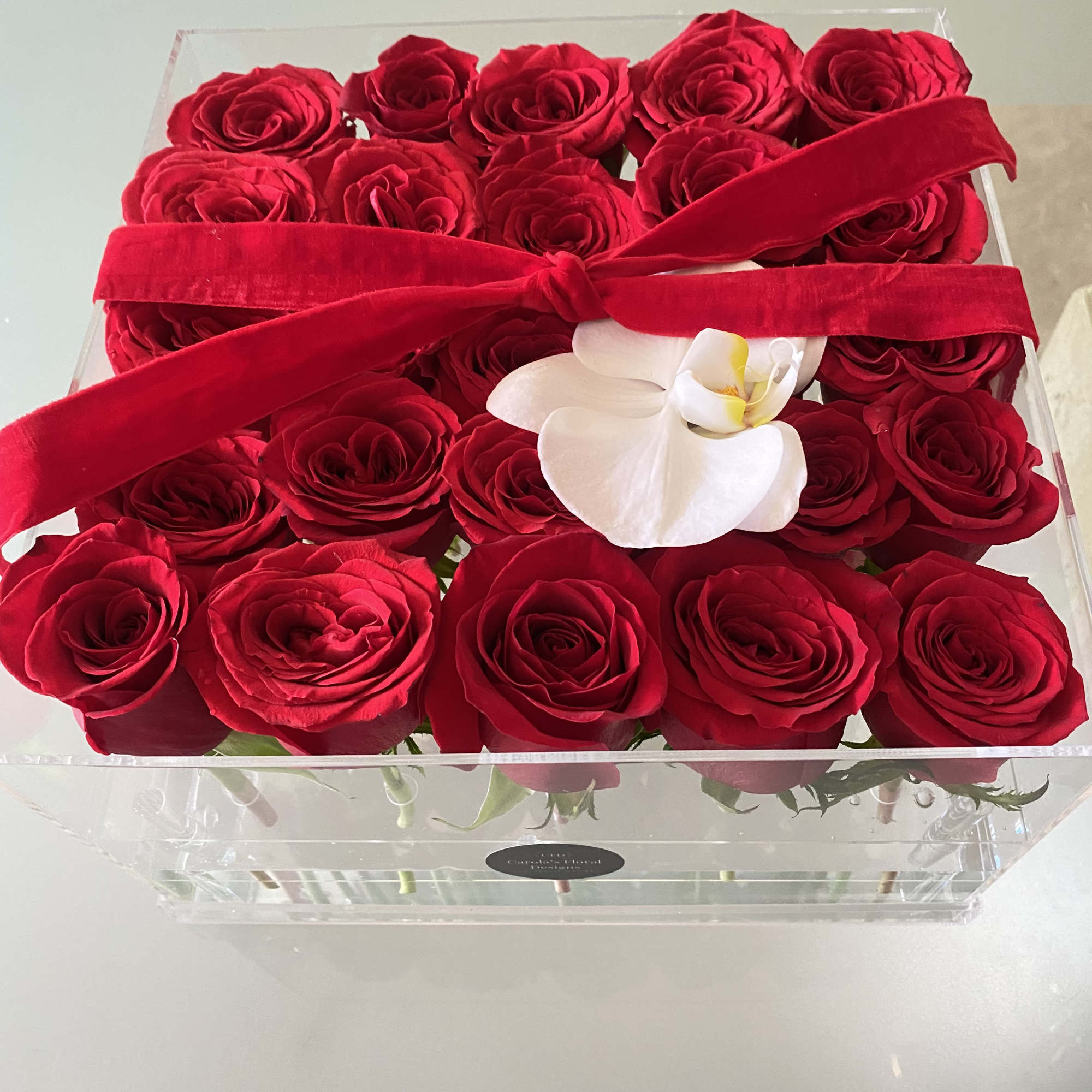 Clear Rose Box in Calabasas, CA | Carola's Floral Designs